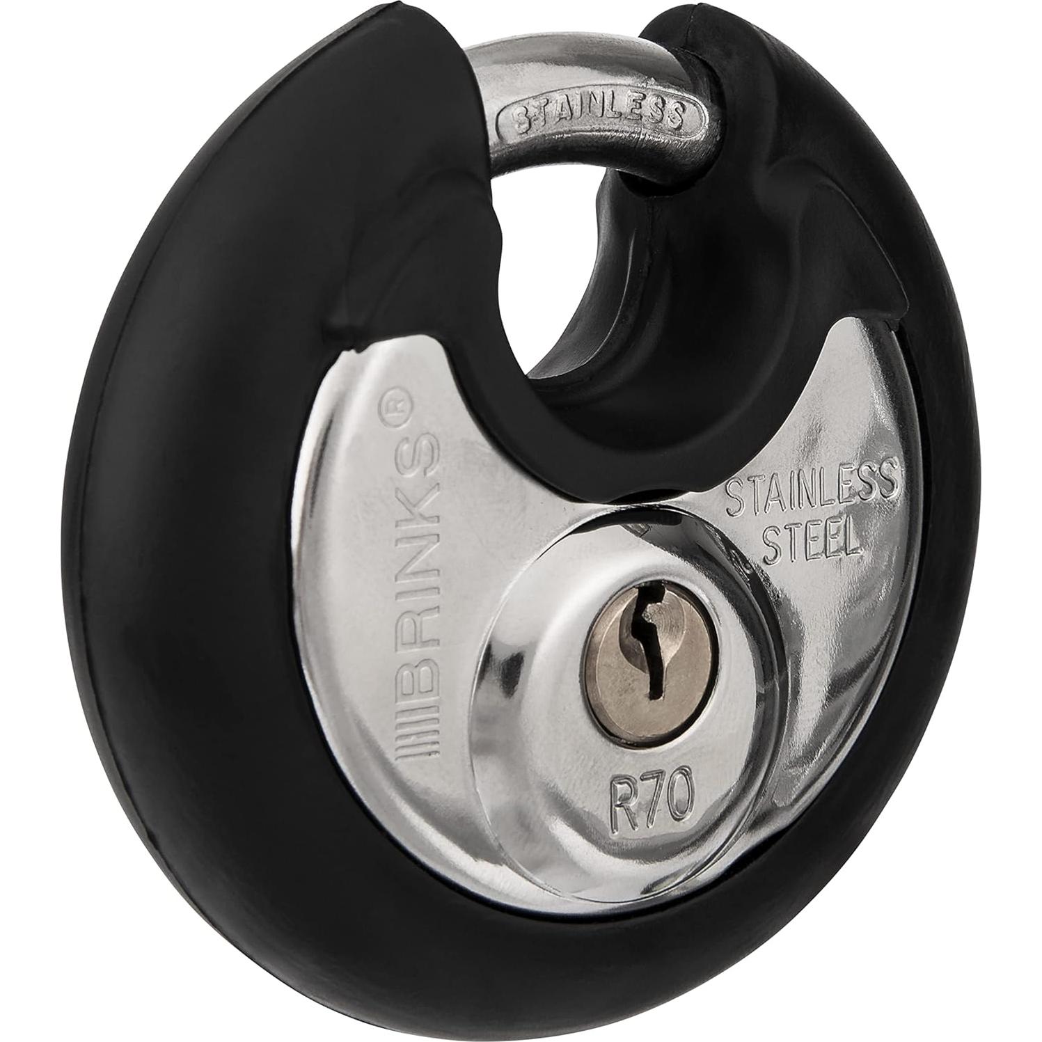 Candado de Alta Seguridad BRINKS 70mm con Llave - Acero Inoxidable