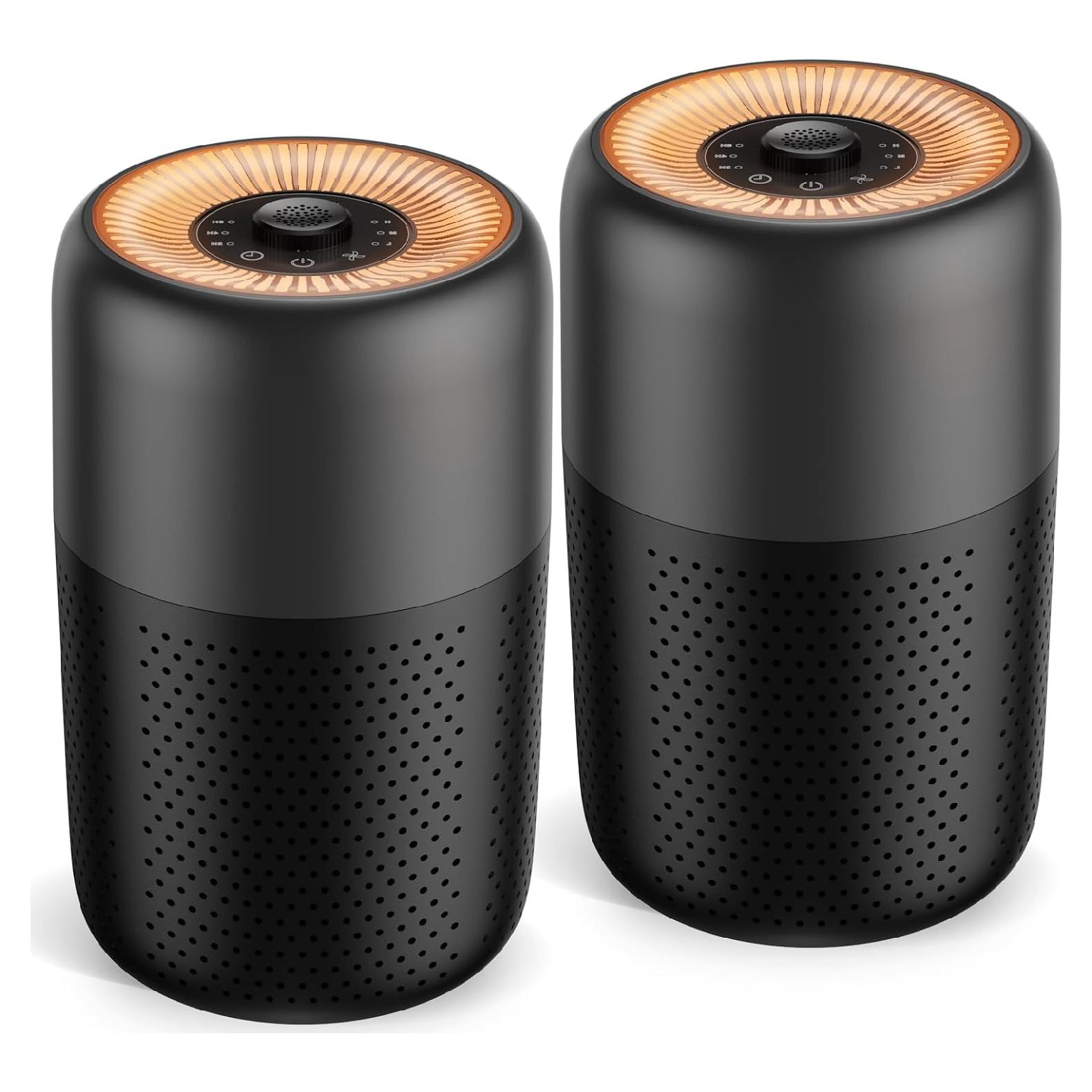 Purificadores de Aire YARIKI P60 - 2 Unidades, Filtro HEPA, Luz Nocturna