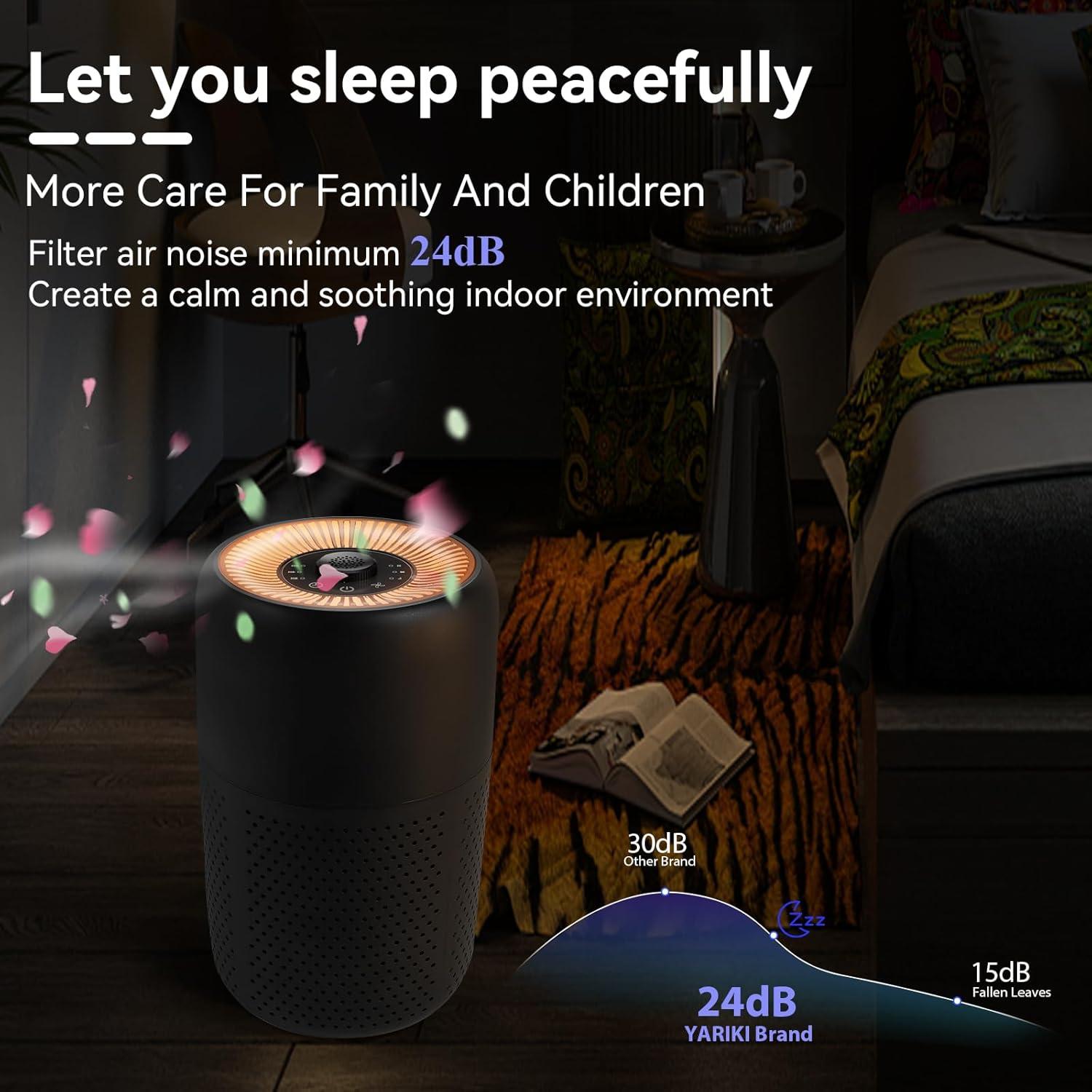 Purificadores de Aire YARIKI P60 - 2 Unidades, Filtro HEPA, Luz Nocturna