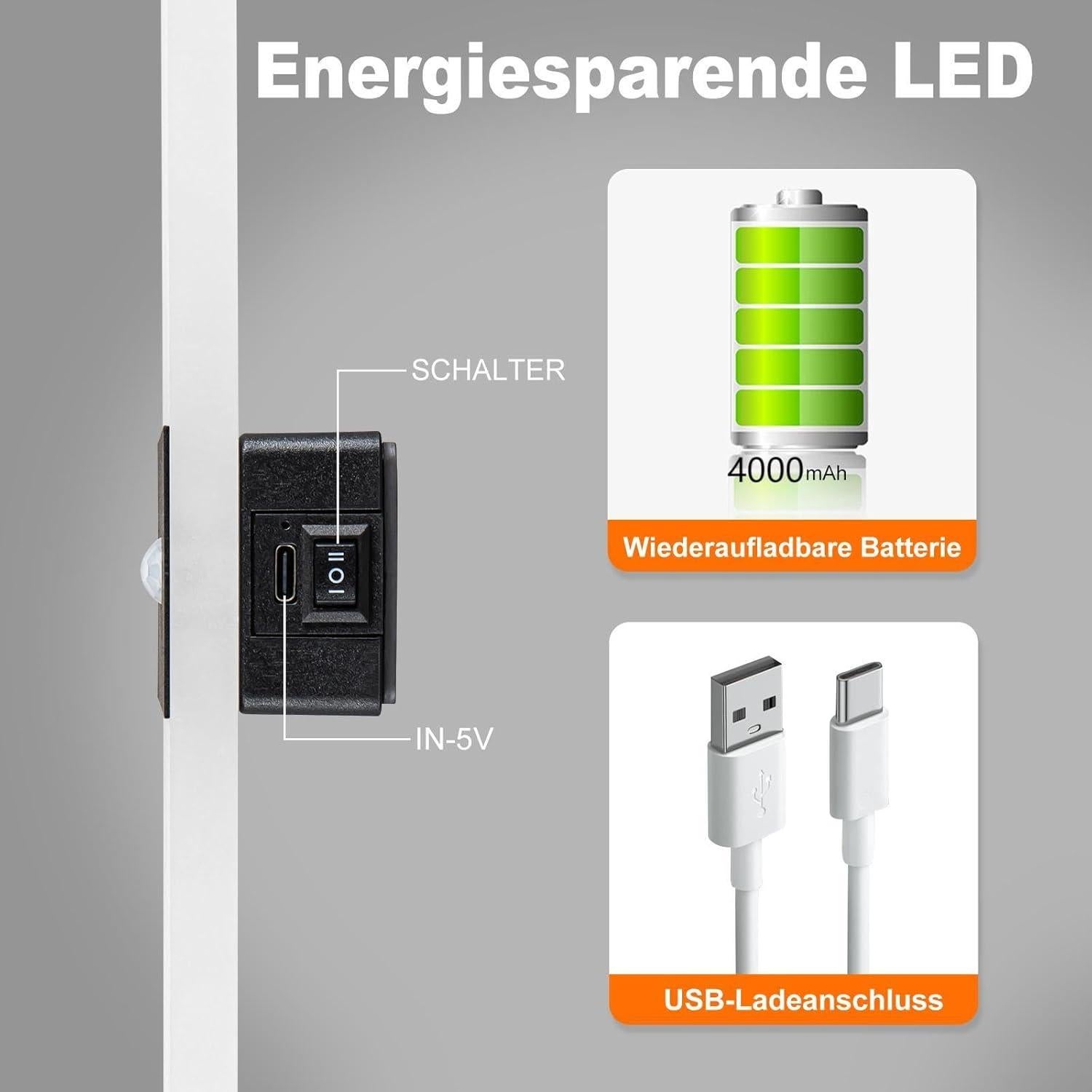 Aplique de Pared LED Recargable SURPALIG con Sensor 3000K