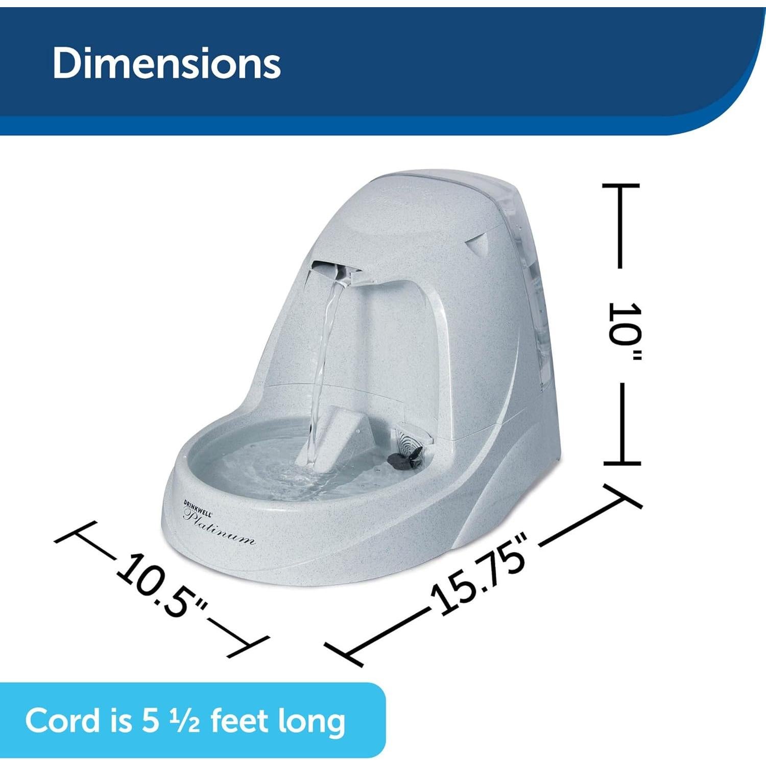 Fuente de Agua Automática PetSafe Drinkwell Platinum 1.8L Gris