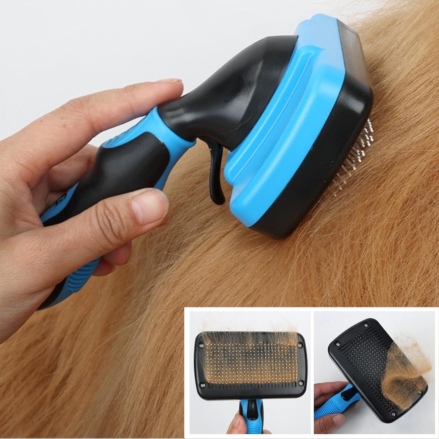 Kit de Cepillos para Perros y Gatos PETIMP 4 en 1 Azul Negro