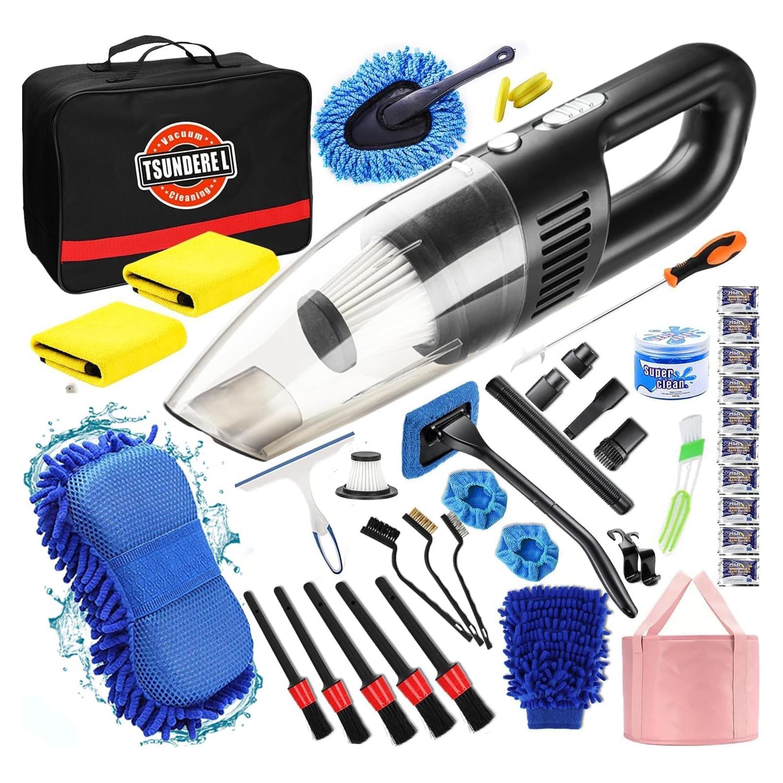 Kit de Limpieza de Autos TSUNDERE L con Aspiradora 8000Pa