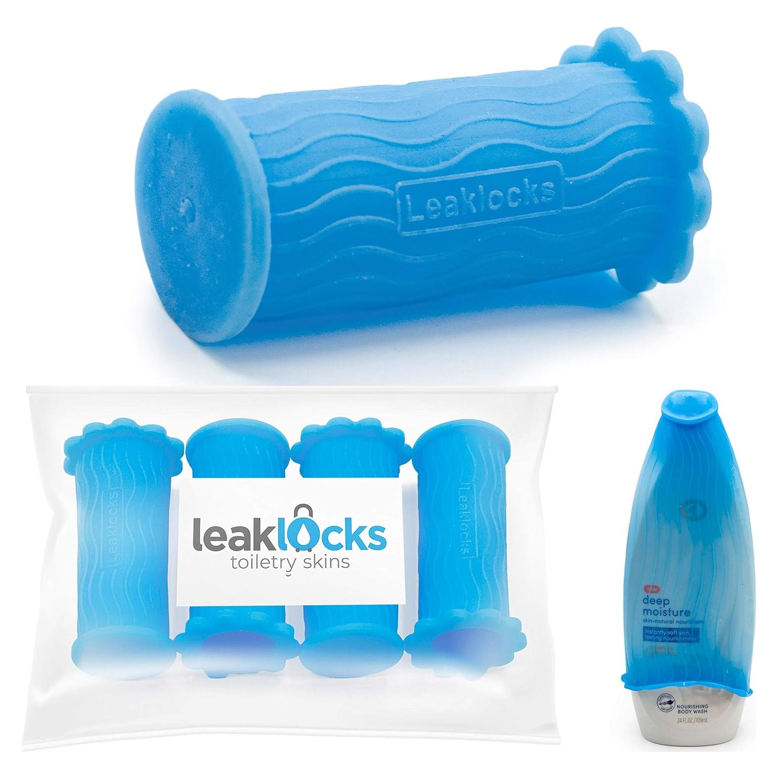 Funda Elástica LeakLocks para Artículos de Tocador - Paquete de 4 Azul