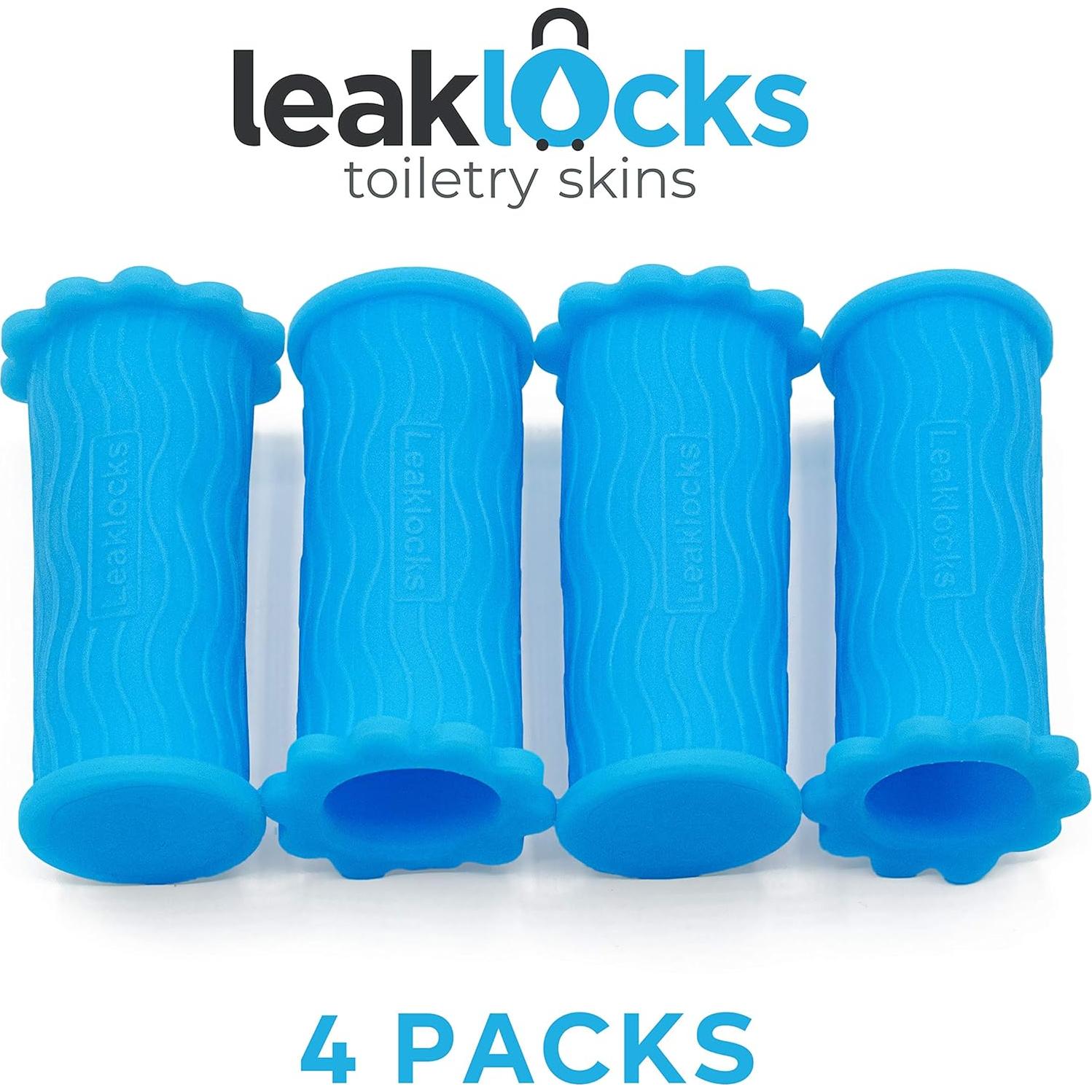 Funda Elástica LeakLocks para Artículos de Tocador - Paquete de 4 Azul
