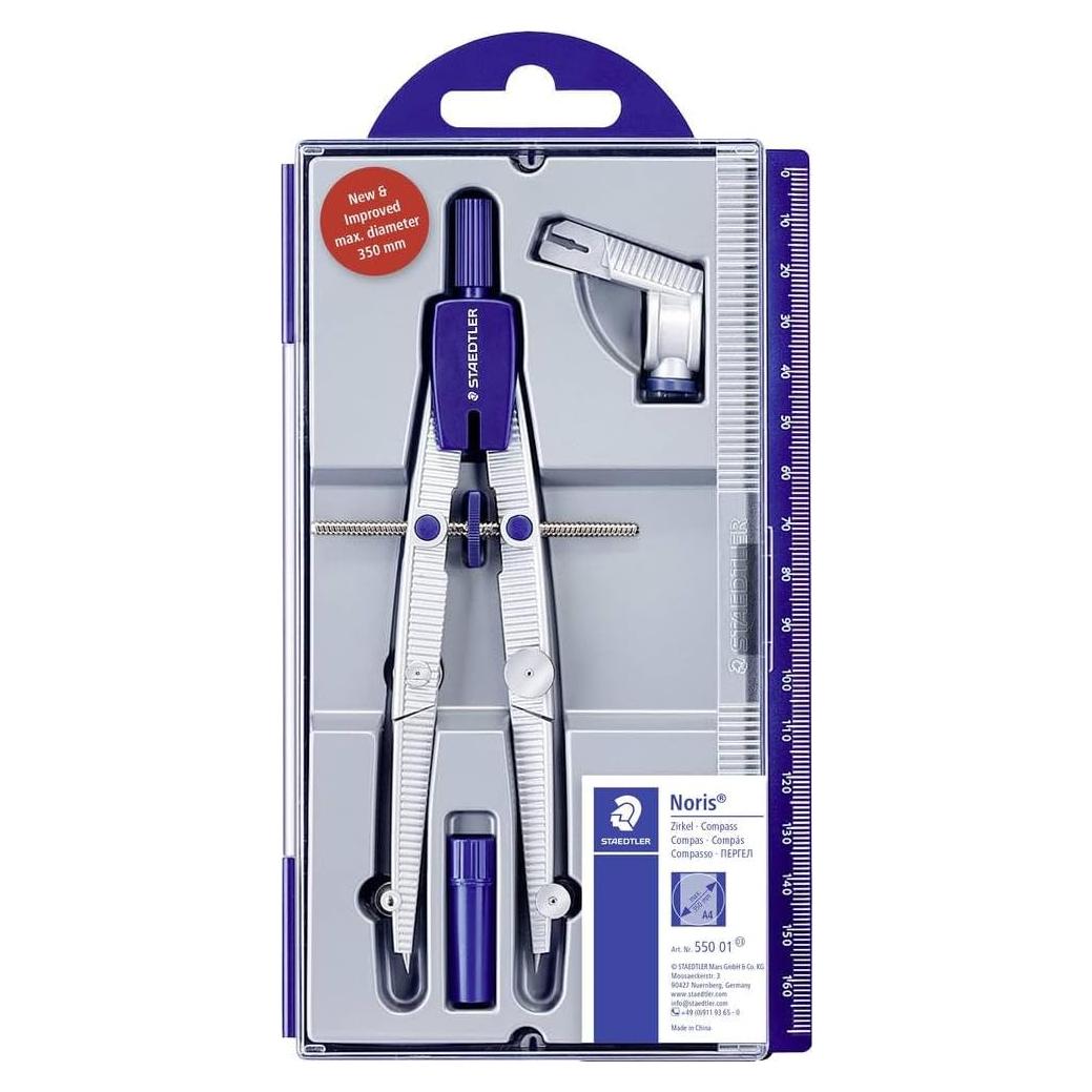 Compás Escolar Staedtler Noris 550 01 con Adaptador Universal