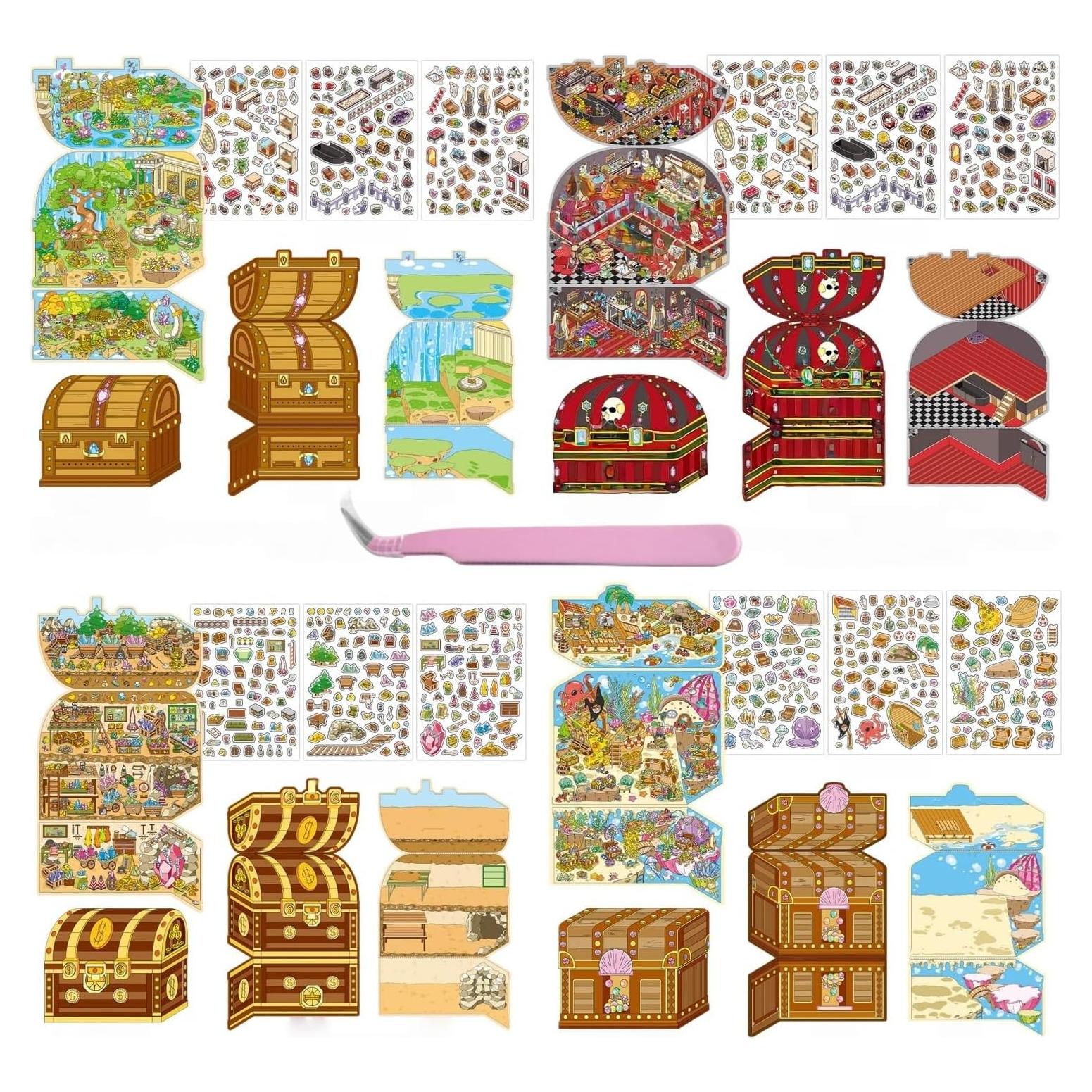 4 Sets Etiquetas 3D DIY Casa Affoto - Manualidades Creativas