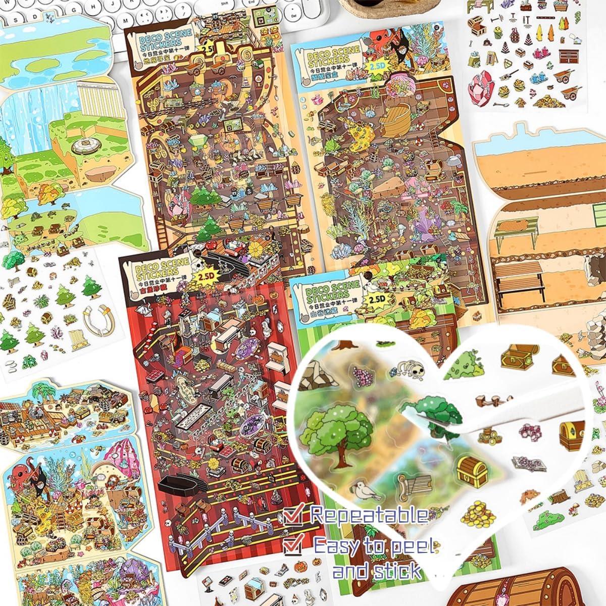 4 Sets Etiquetas 3D DIY Casa Affoto - Manualidades Creativas