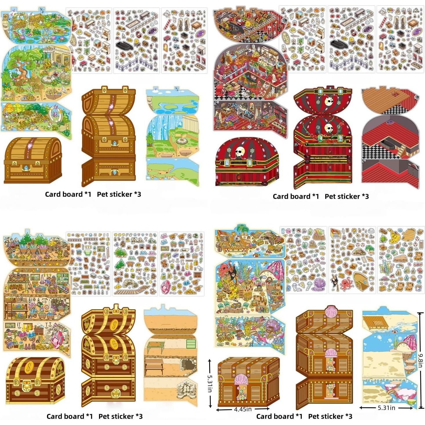 4 Sets Etiquetas 3D DIY Casa Affoto - Manualidades Creativas