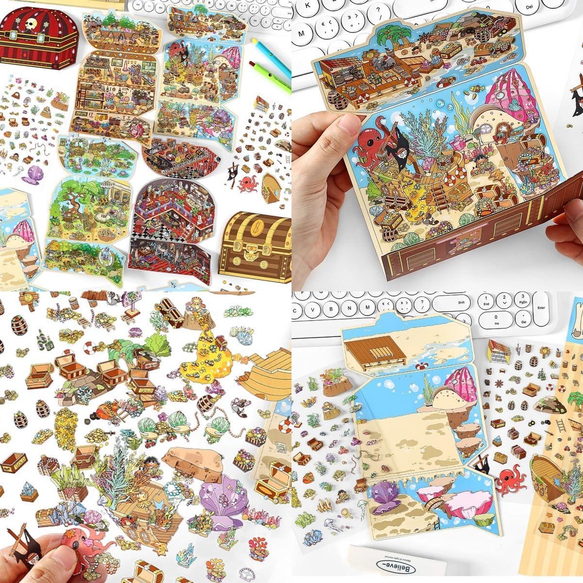 4 Sets Etiquetas 3D DIY Casa Affoto - Manualidades Creativas