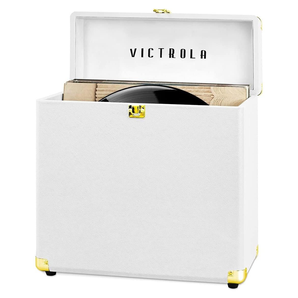 Estuche de Almacenamiento de Discos Victrola Blanco - 30 Álbumes