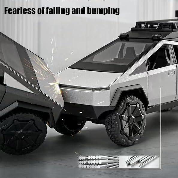 Camión de Juguete Tesla Cybertruck 1/32 con Motocicleta