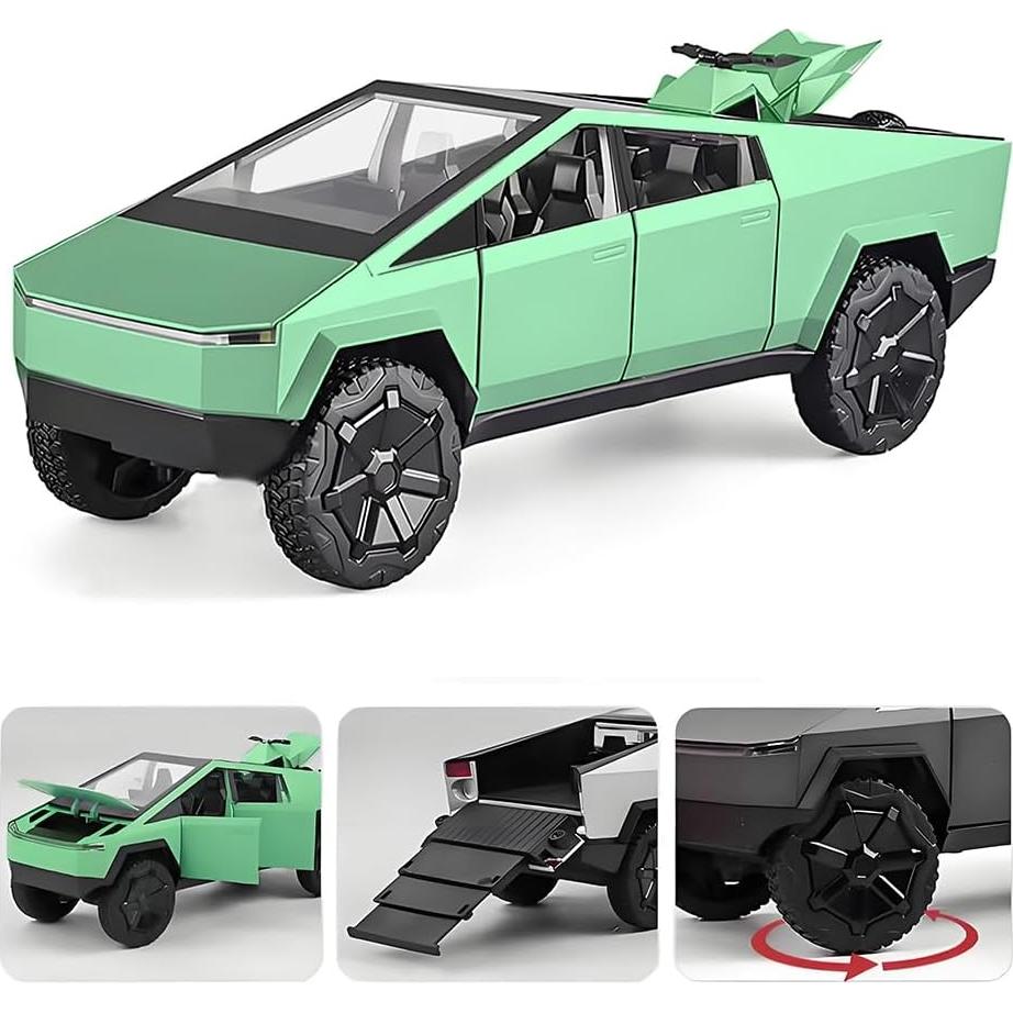 Camión de Juguete Cybertruck Verde 1/32 con Luz y Sonido