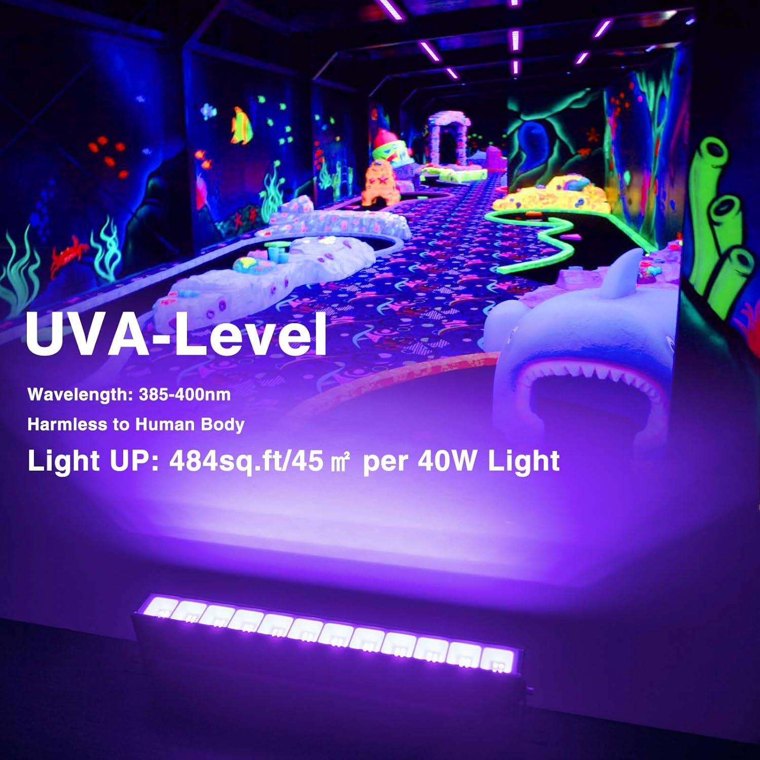 Barra de luz negra LED 40W Atfoyer, 44.9 m², fácil instalación