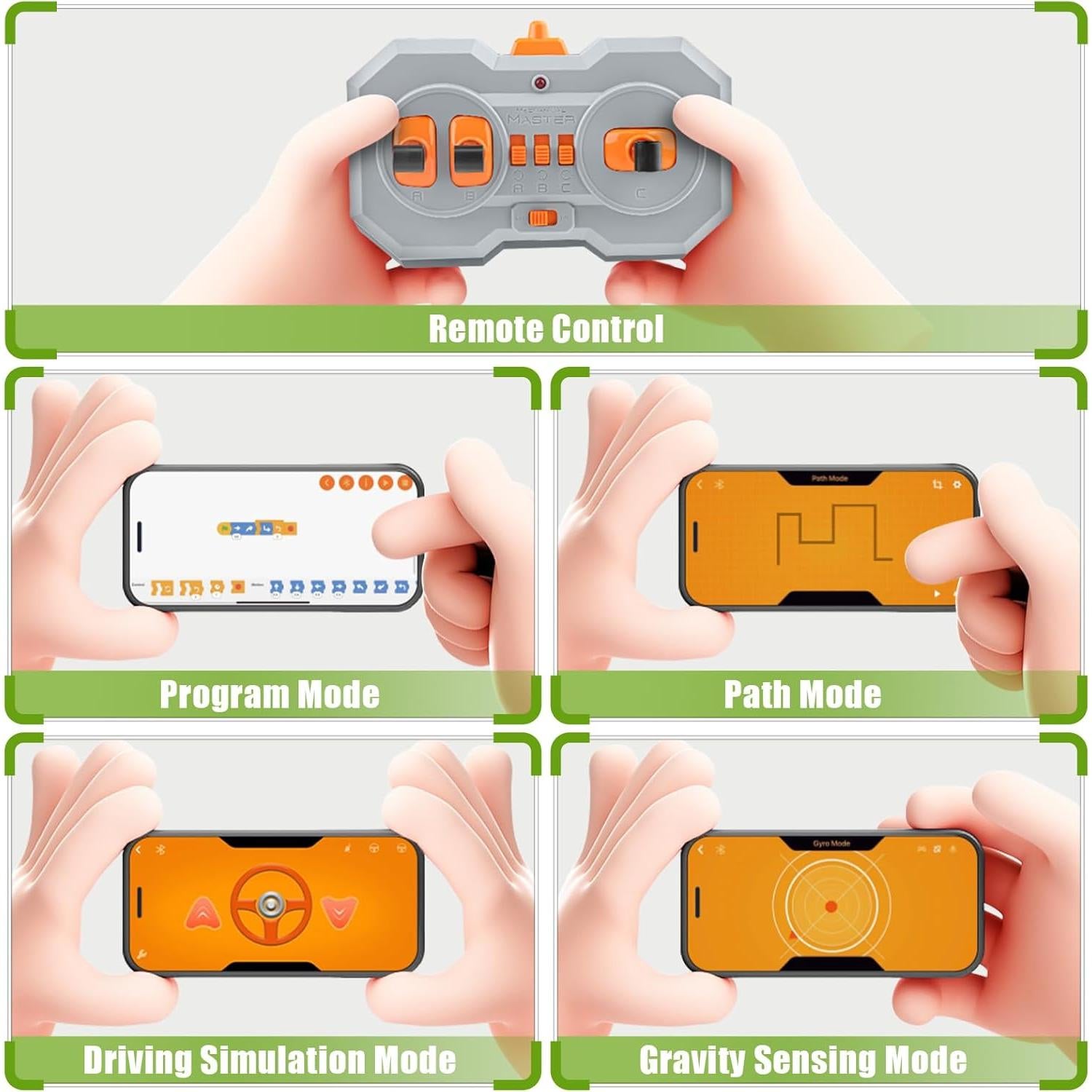 Remote Control Jeep Wrange 4x4 Building Kits, 1:6 Technique Motorized Off Road Pickup Set - with 4 Black Motors, All Terrain Design - STEM Engineering Gift for Adults & Teens (2121 PCS)