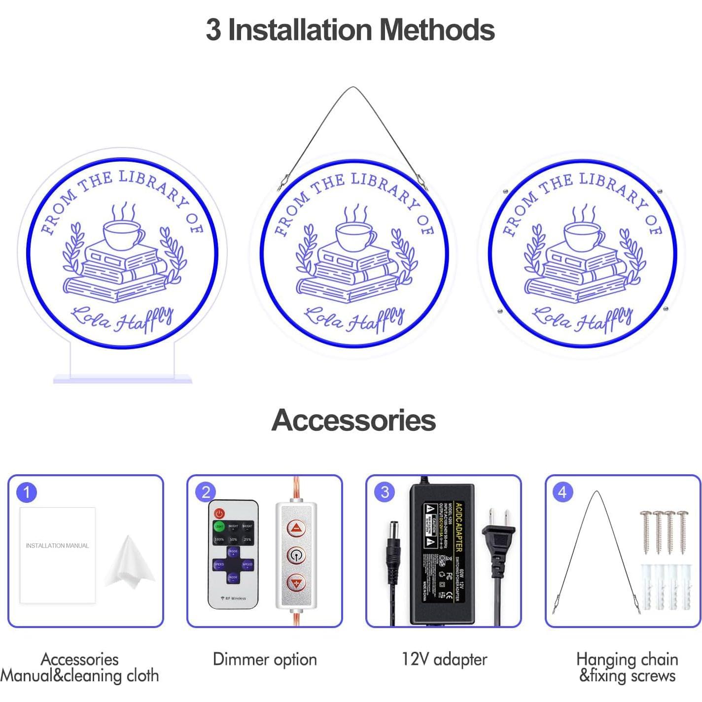 Cartel de Neón Personalizado Housignz 20 cm Decoración Estantería