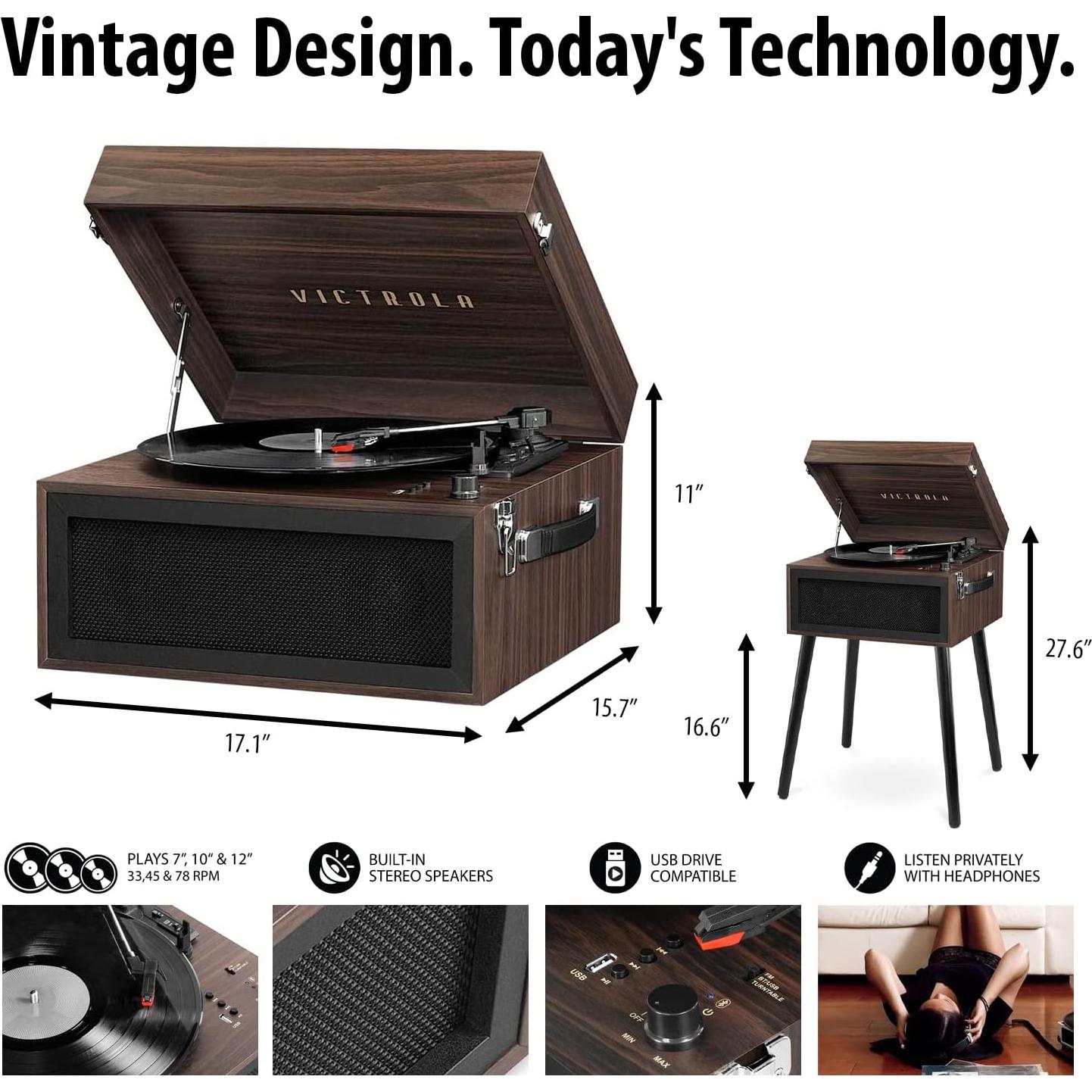 Tocadiscos Bluetooth Victrola Liberty 5-en-1 Espresso
