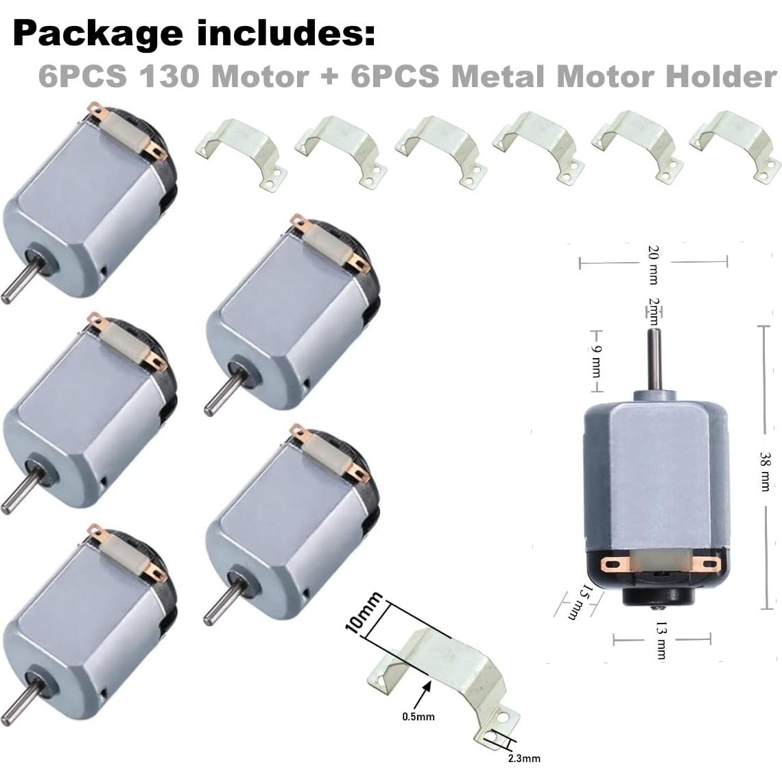 Paquete de 6 Motores Eléctricos Mini 130 1.5-3V 15000RPM