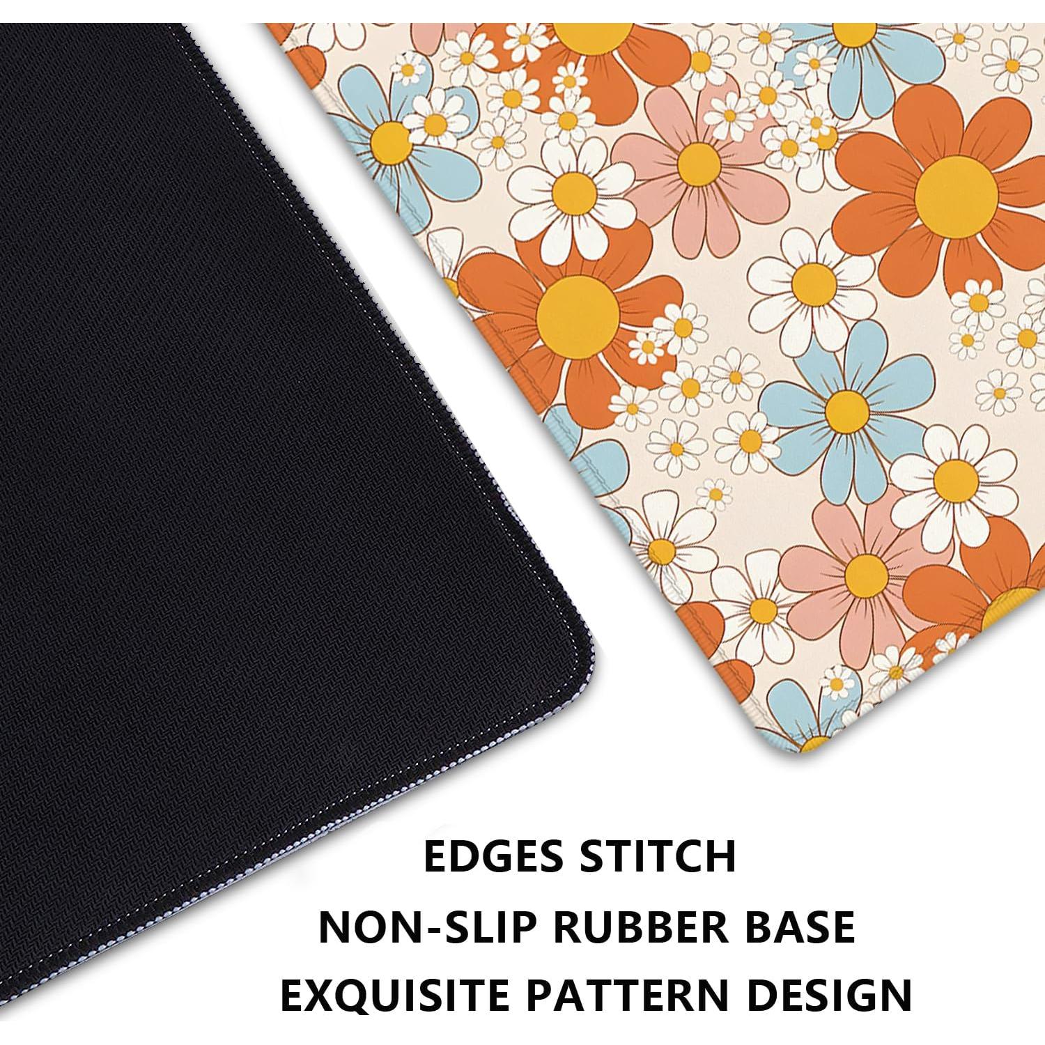 Alfombrilla de Escritorio Grande XCDZLNDL Floral Retro 70x30cm