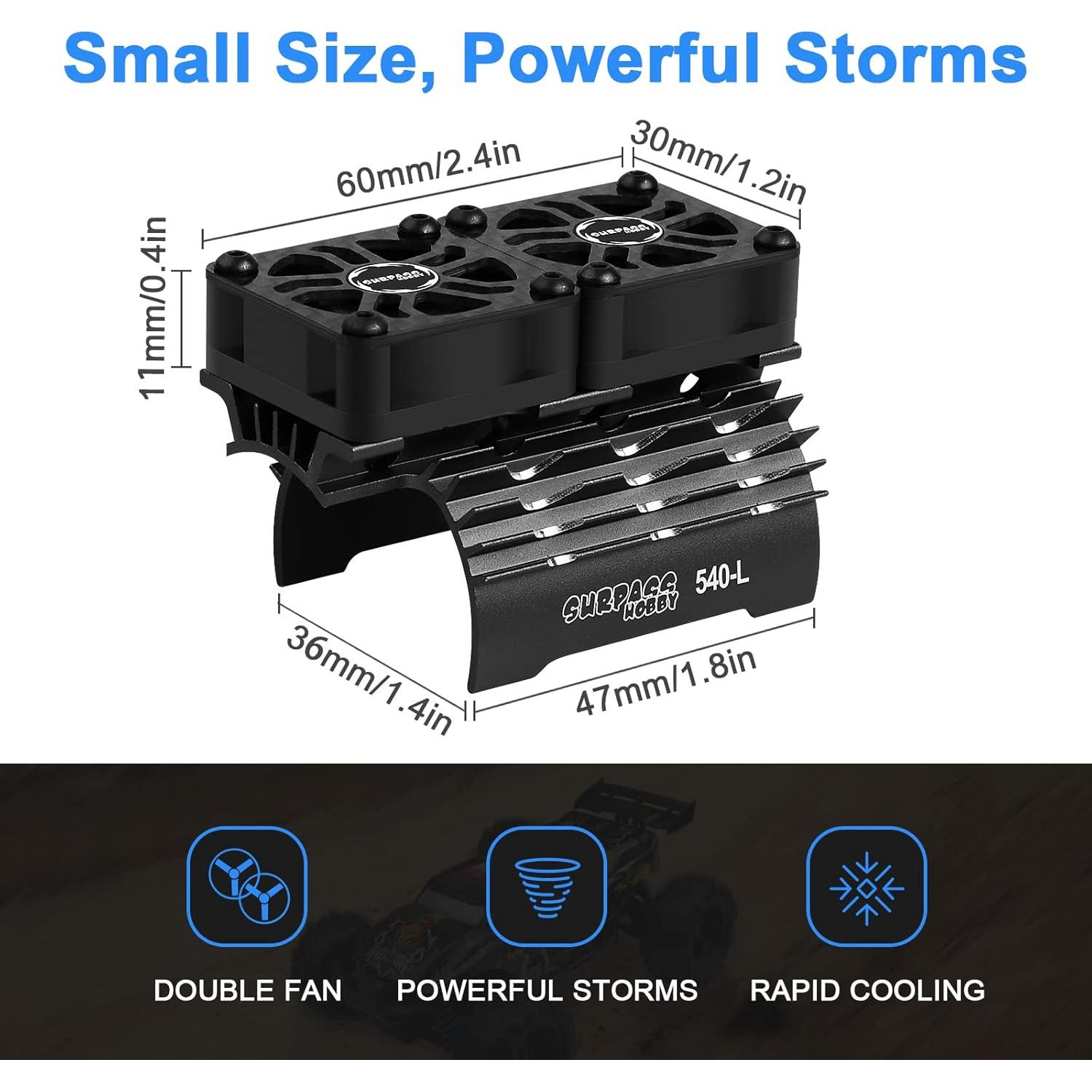 Ventilador Doble 30mm ARRAROWN para Motor RC 36mm