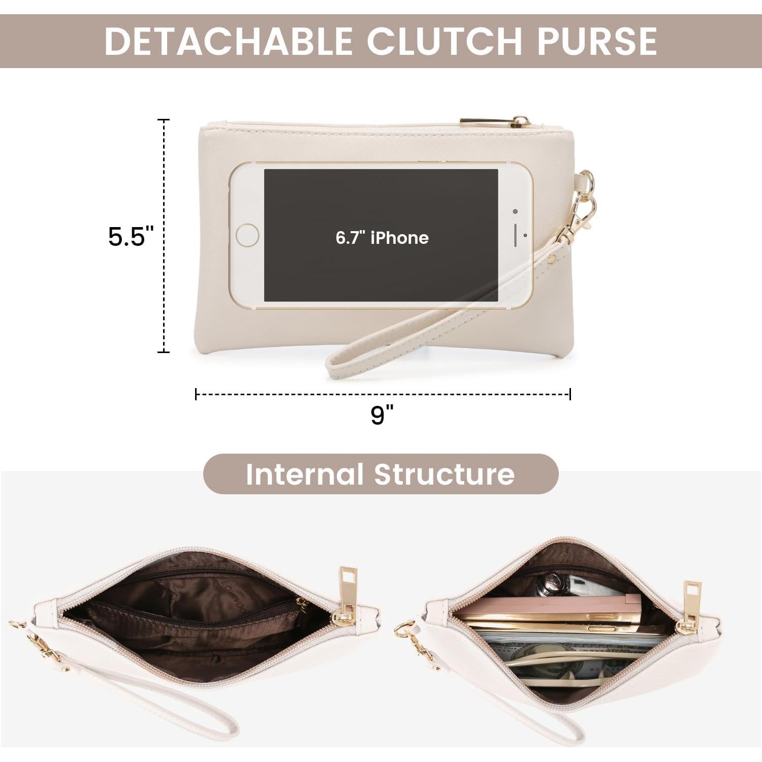 Bolsa Tote para Portátil LOVEVOOK 39.6 cm Beige Blanco 2 Piezas