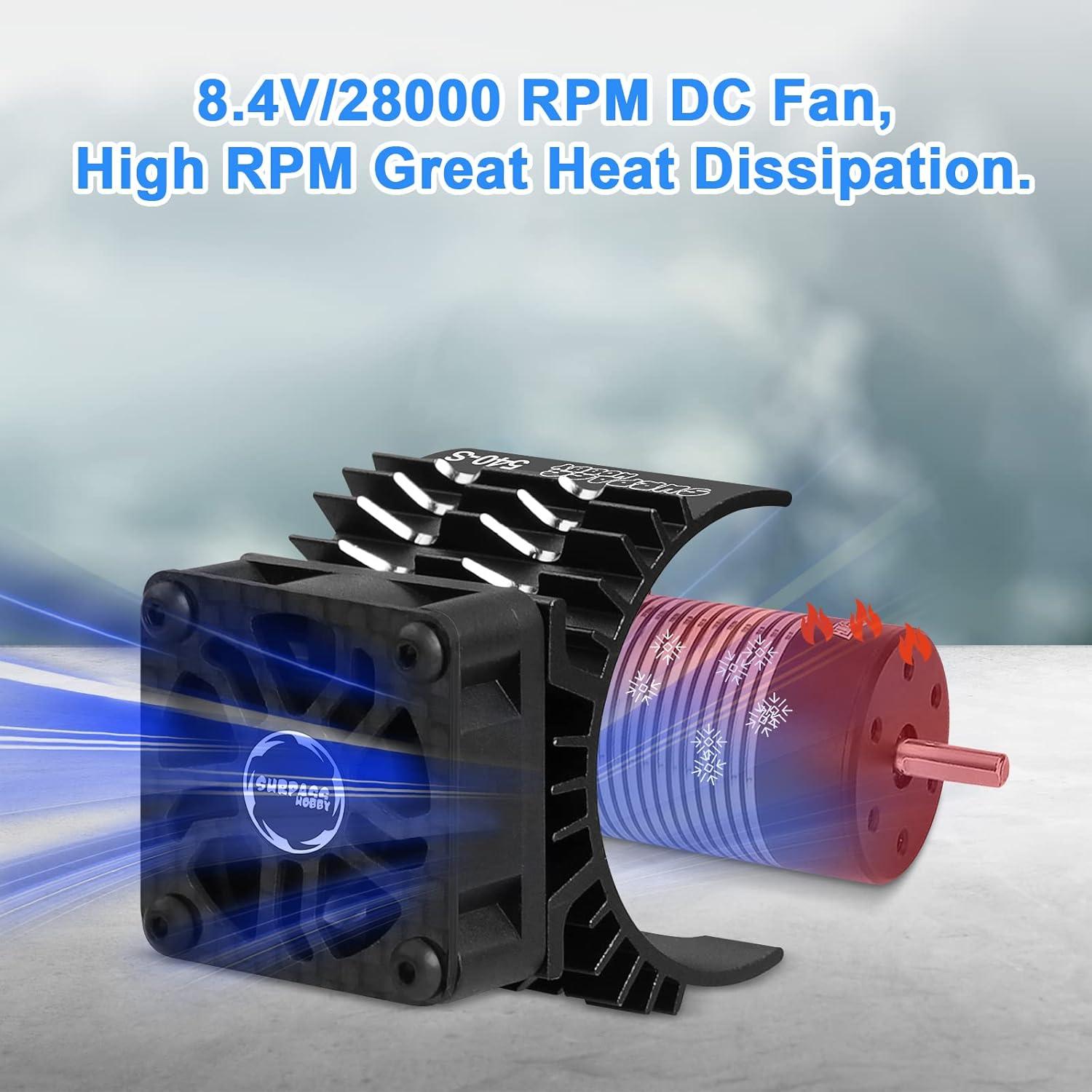 Ventilador de Enfriamiento ARRAROWN 30mm 28000RPM para Motor RC