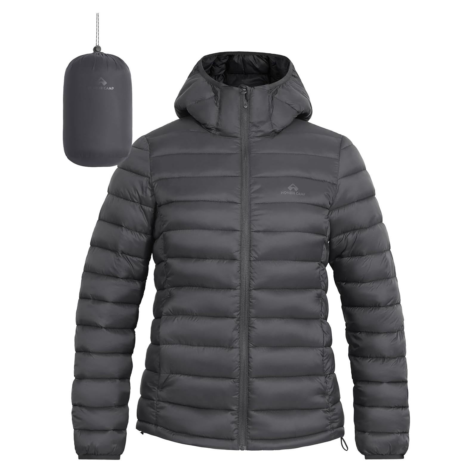 Chaqueta Puffer Ligera para Mujeres Pioneer Camp Gris 350g
