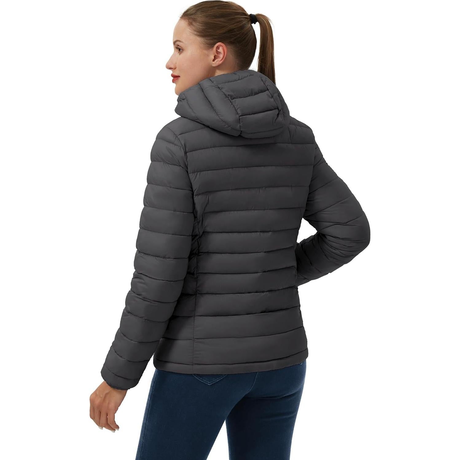 Chaqueta Puffer Ligera para Mujeres Pioneer Camp Gris 350g