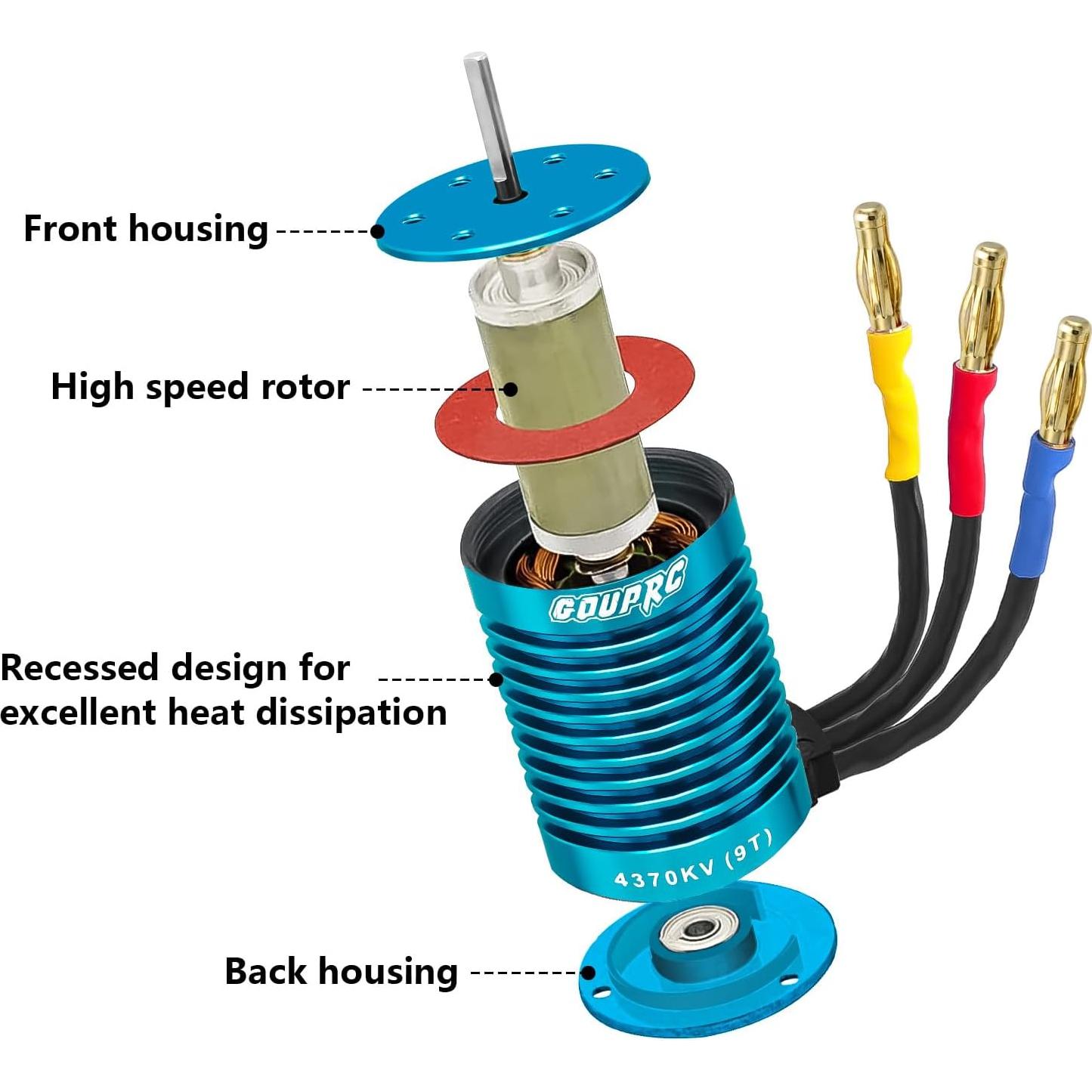 Motor sin escobillas GOUPRC S3650 9T 4370KV 181g ESC 60A
