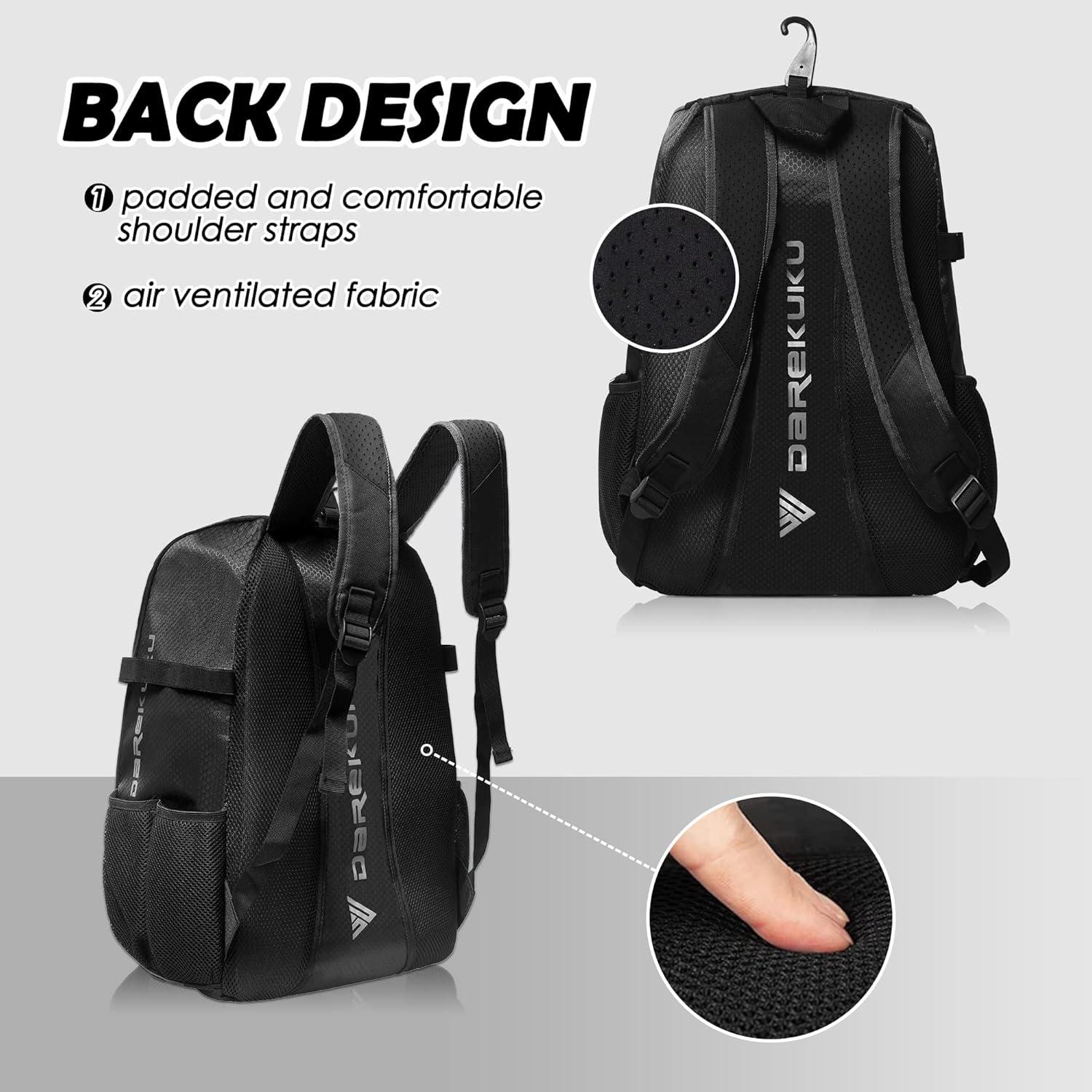 Mochila de Béisbol DAREKUKU Dr14-bk 18L para Niños y Niñas