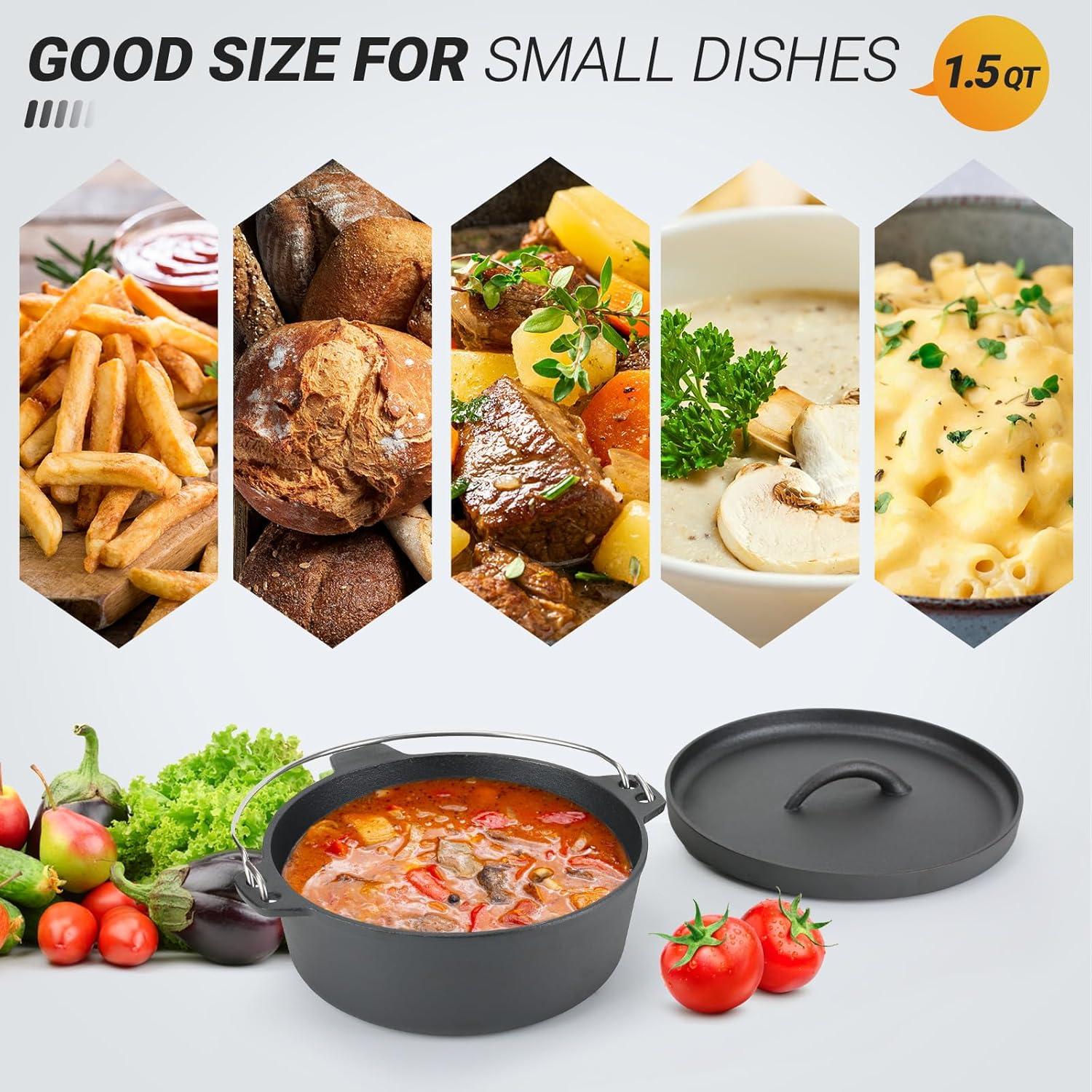 Olla de Hierro Fundido 1.5QT Northriver Casting con Tapa