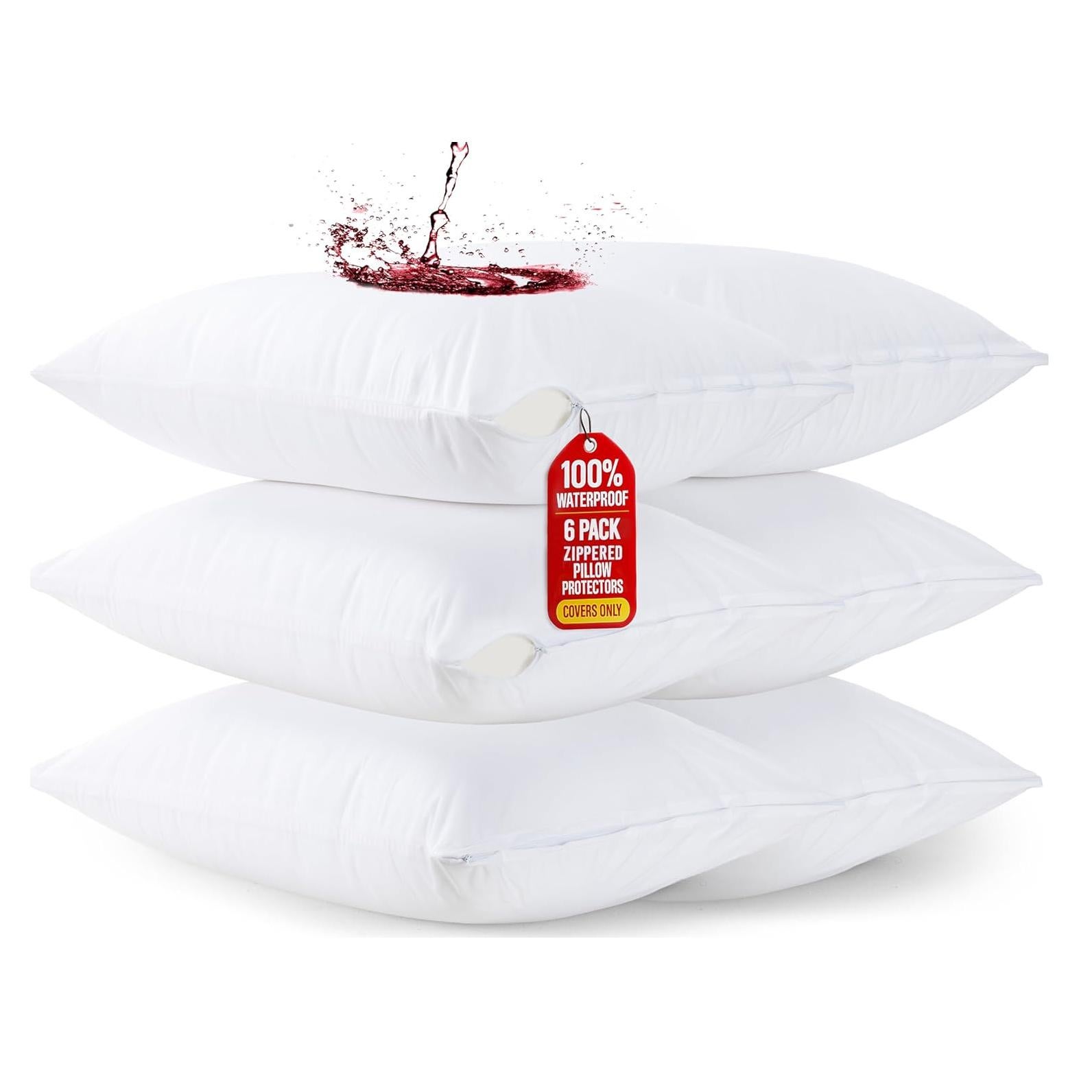 Protectores de Almohadas Impermeables Utopia Bedding 6 Pack Estándar
