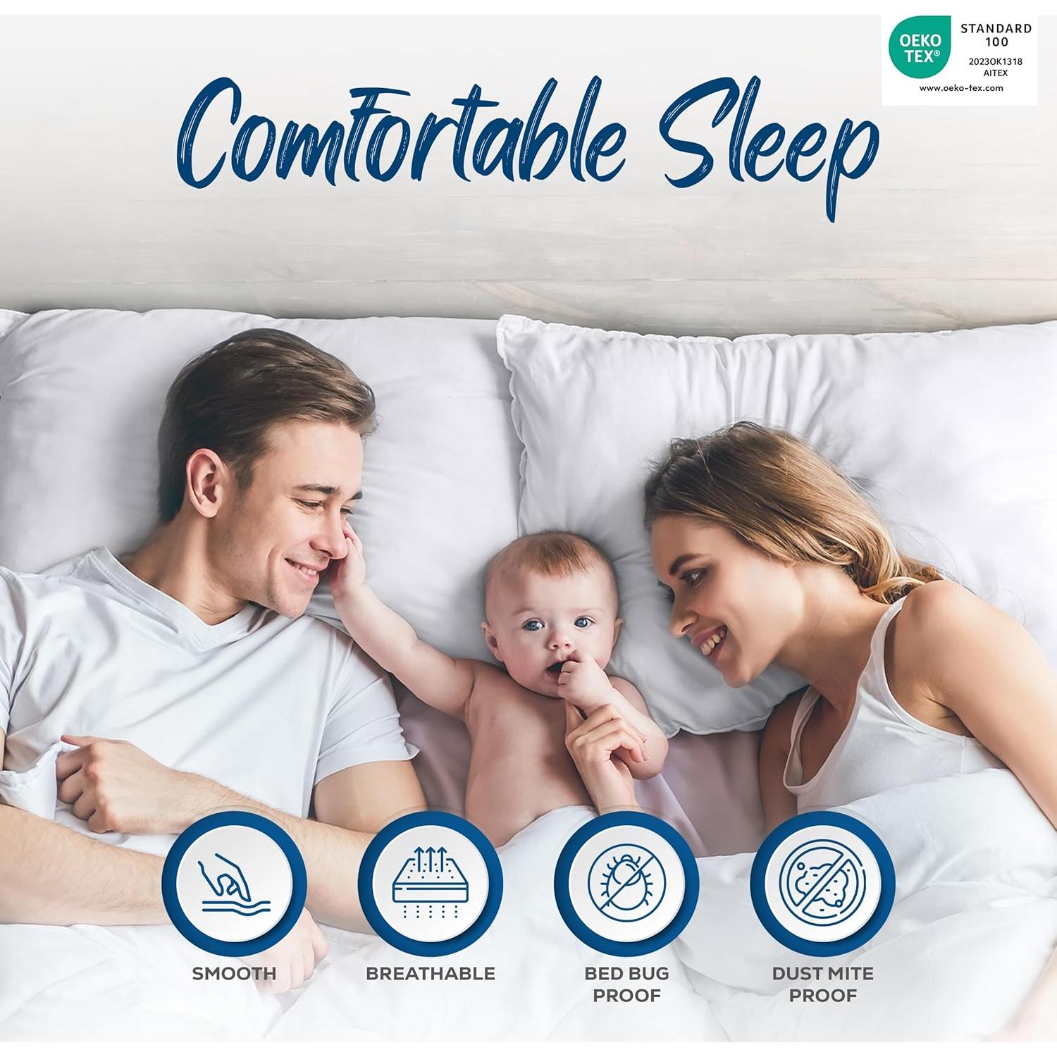 Protectores de Almohadas Impermeables Utopia Bedding 6 Pack Estándar