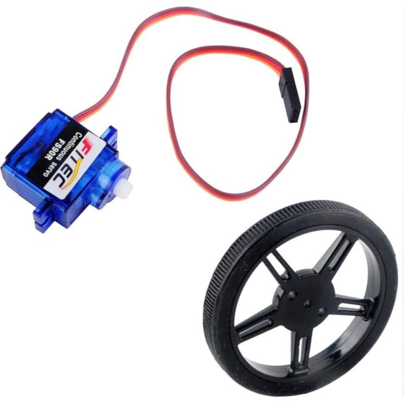 Servo Micro FS90RZ 360 Grados 9g con Ruedas para RC