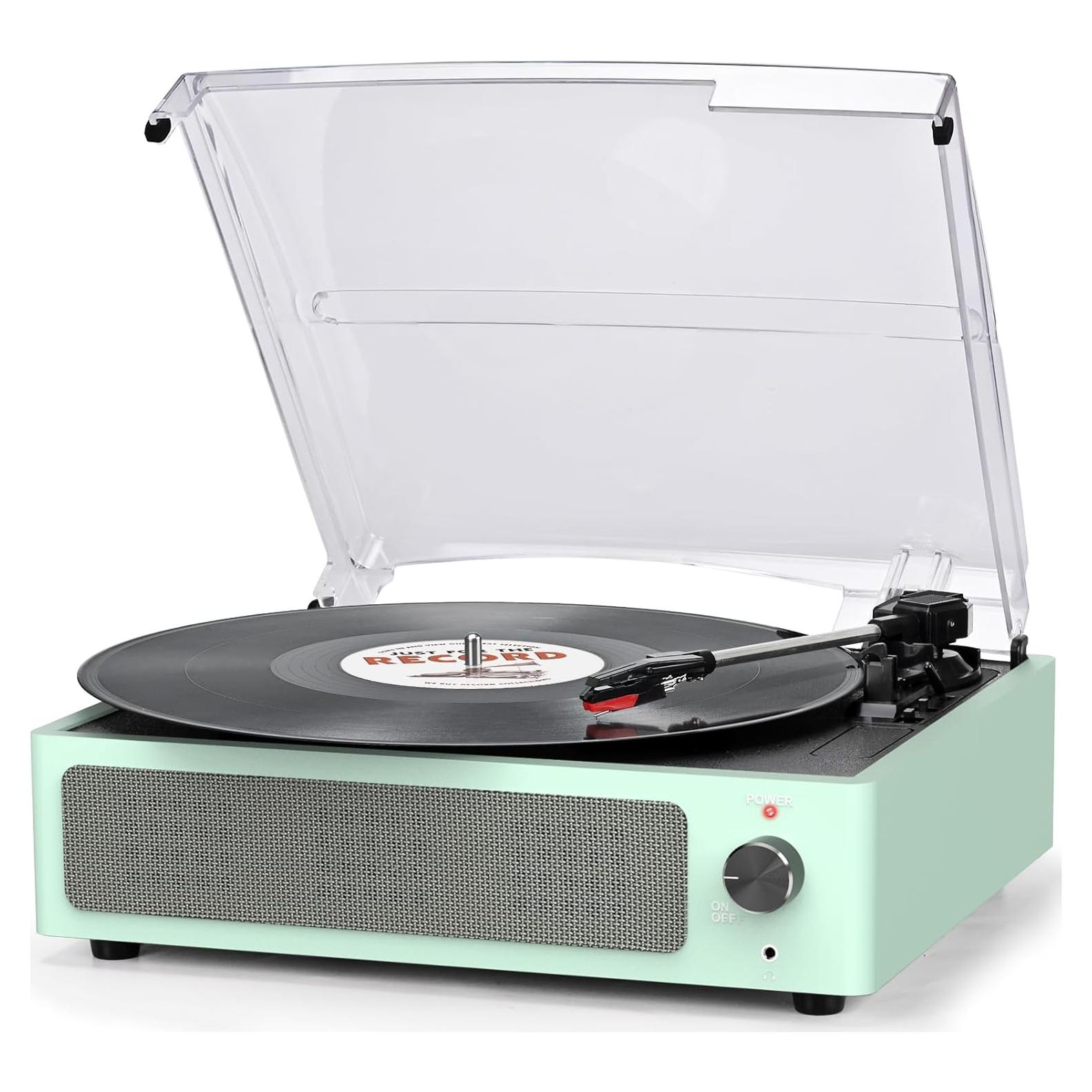 Reproductor de Vinilo Seasonlife R608 3 Velocidades Bluetooth Verde