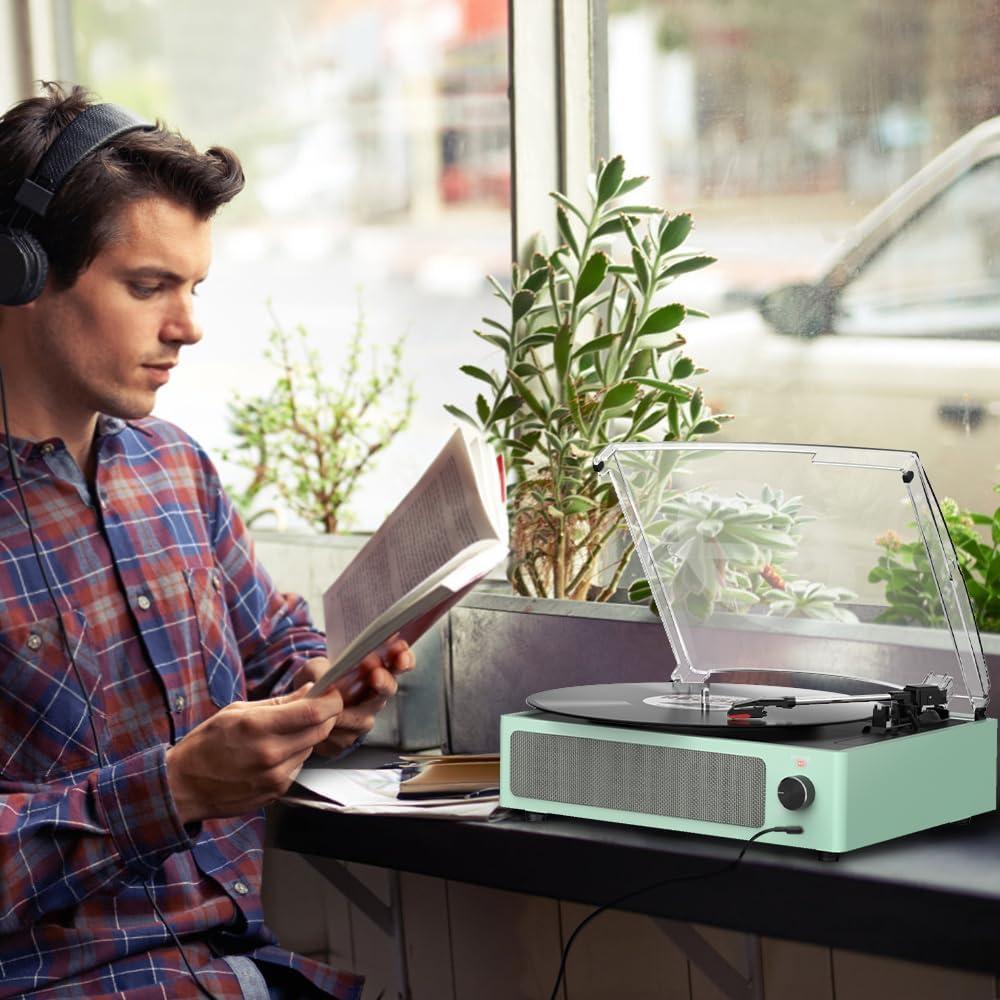 Reproductor de Vinilo Seasonlife R608 3 Velocidades Bluetooth Verde
