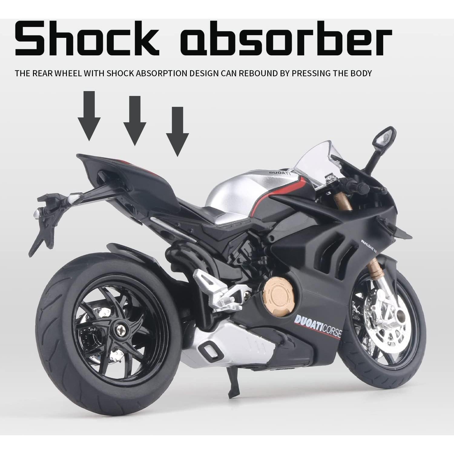 Motocicleta Die Cast COOLPUR Ducati V4 1:12 Negro