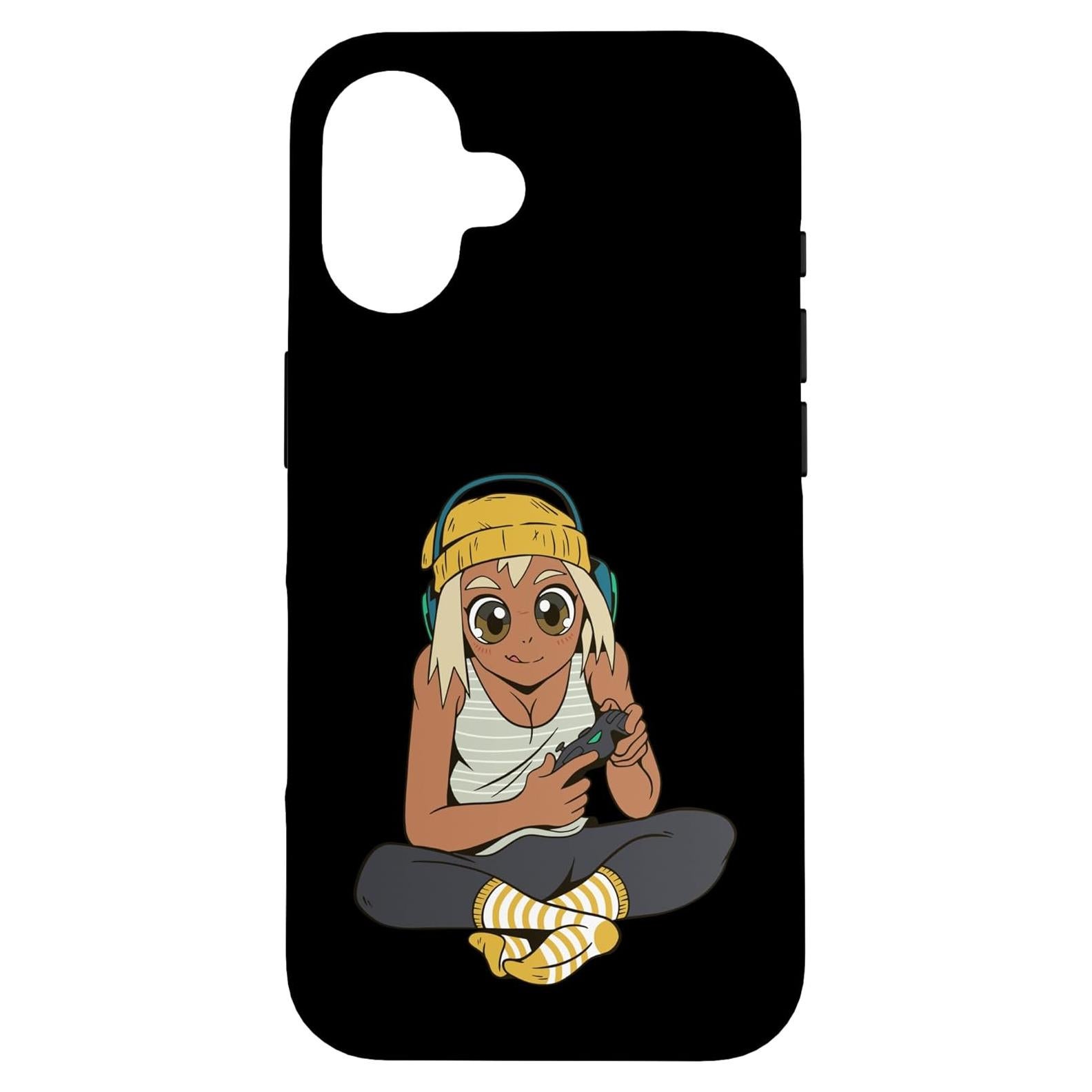 Funda Protectora iPhone 16 Chica Gamer con Auriculares