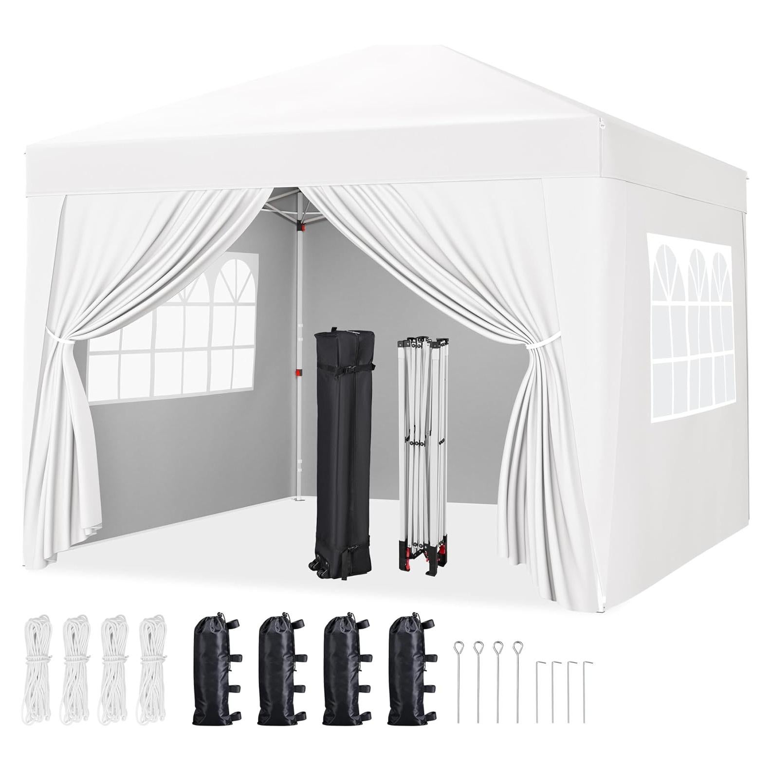 Carpa Plegable Yaheetech 2.44x2.44m Blanca Impermeable