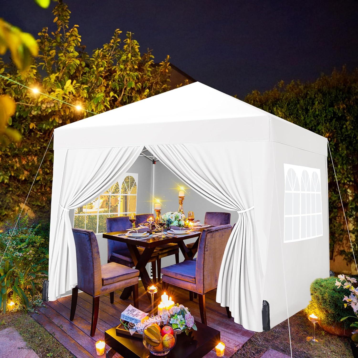 Carpa Plegable Yaheetech 2.44x2.44m Blanca Impermeable