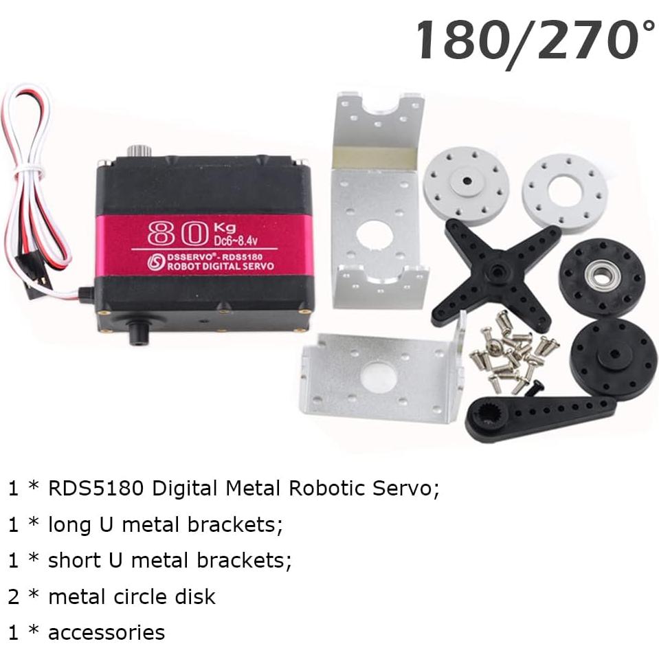 Servo Robótico Wishiot 80kg Doble Eje IP66 para RC