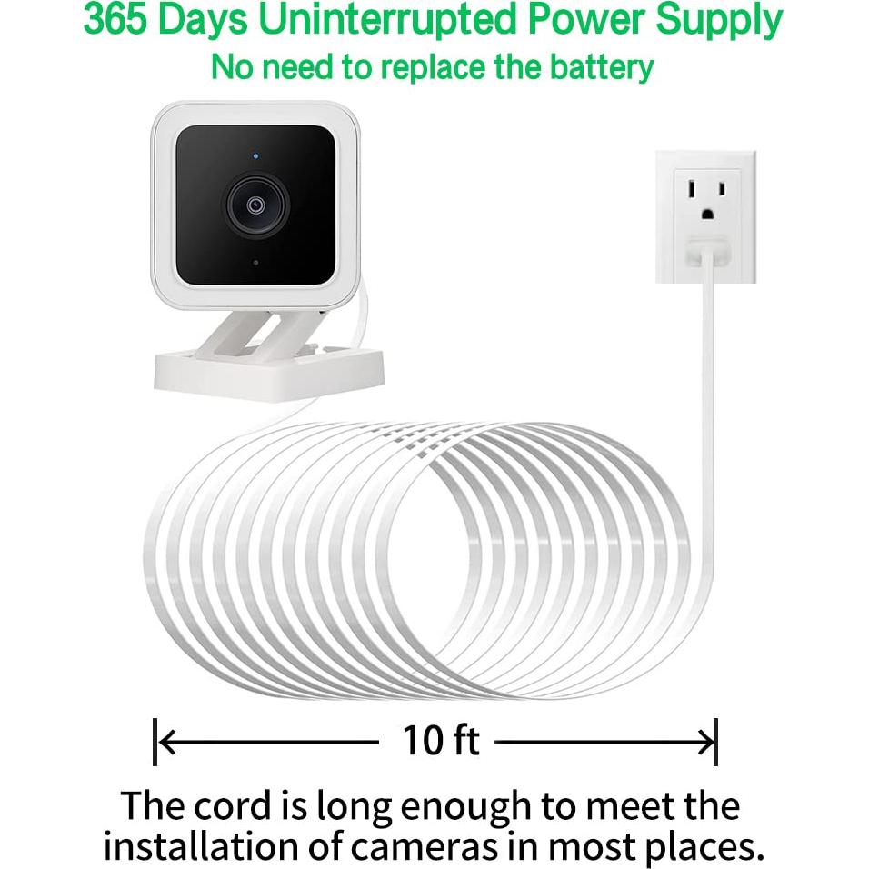 Cable de Extensión de Alimentación 3m LY US para Cámaras de Seguridad