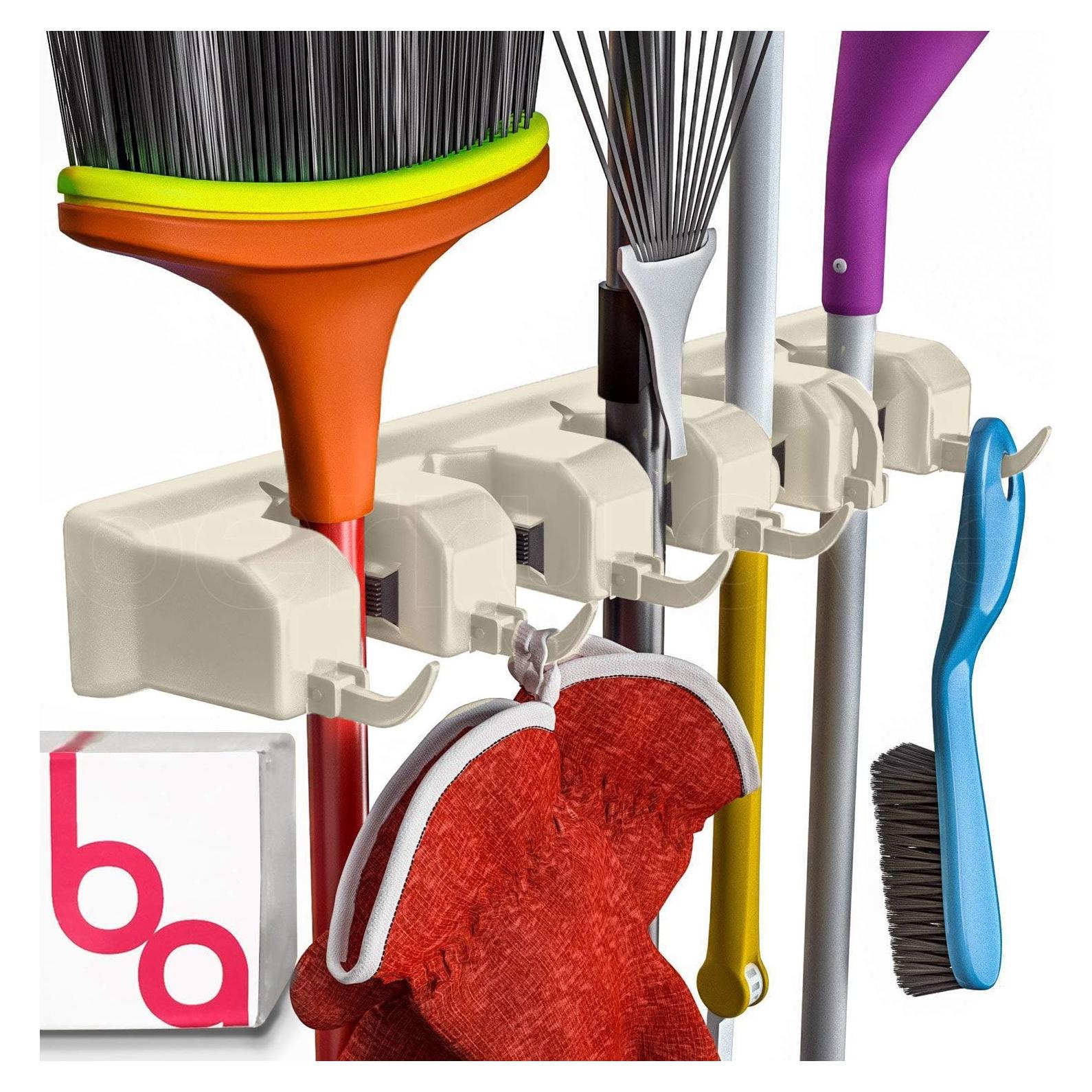 Soporte de Escoba Montaje en Pared Berry Ave Beige 11 Espacios