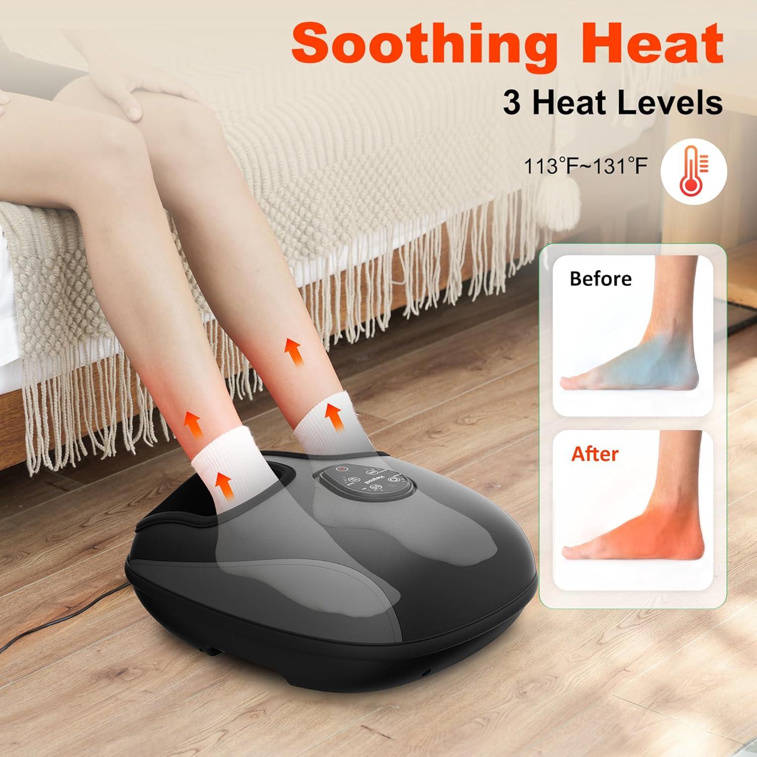 Masajeador de pies eléctrico Heycool Shiatsu con calor y control remoto