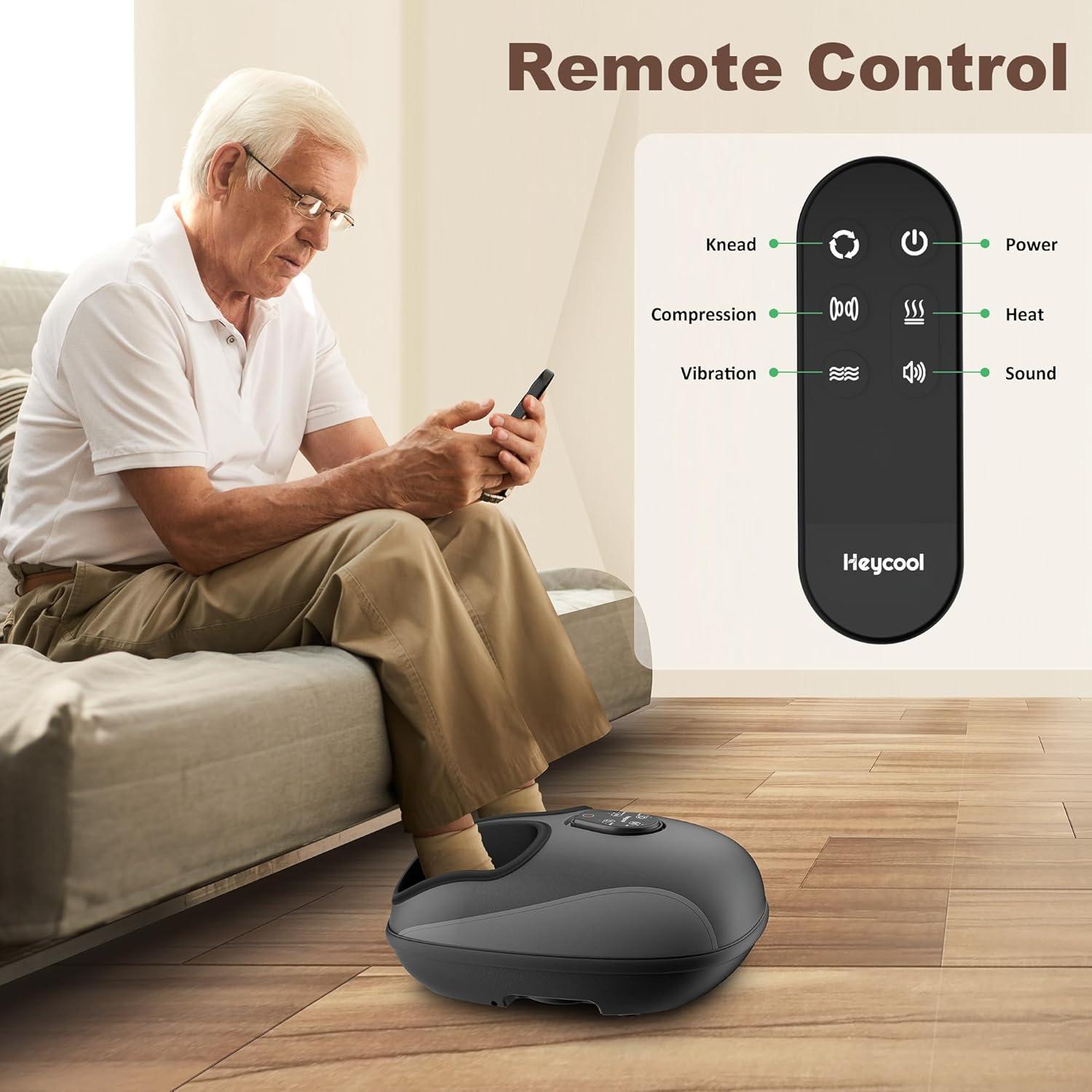 Masajeador de pies eléctrico Heycool Shiatsu con calor y control remoto