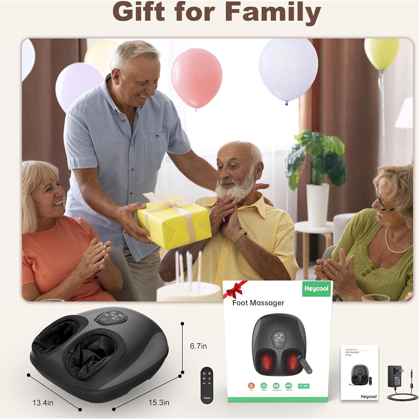 Masajeador de pies eléctrico Heycool Shiatsu con calor y control remoto