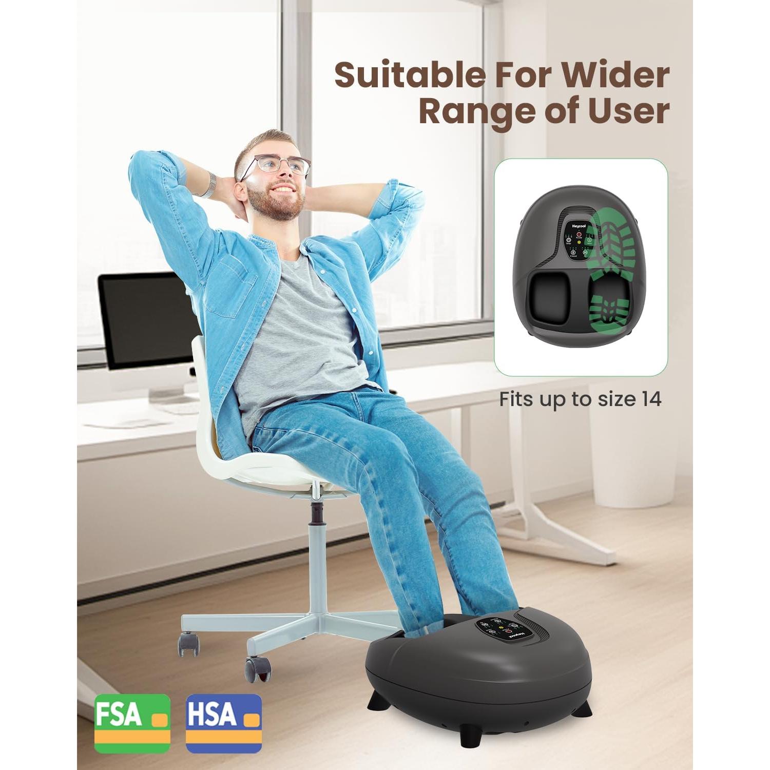 Masajeador de pies Shiatsu Heycool 2025 con calor y compresión