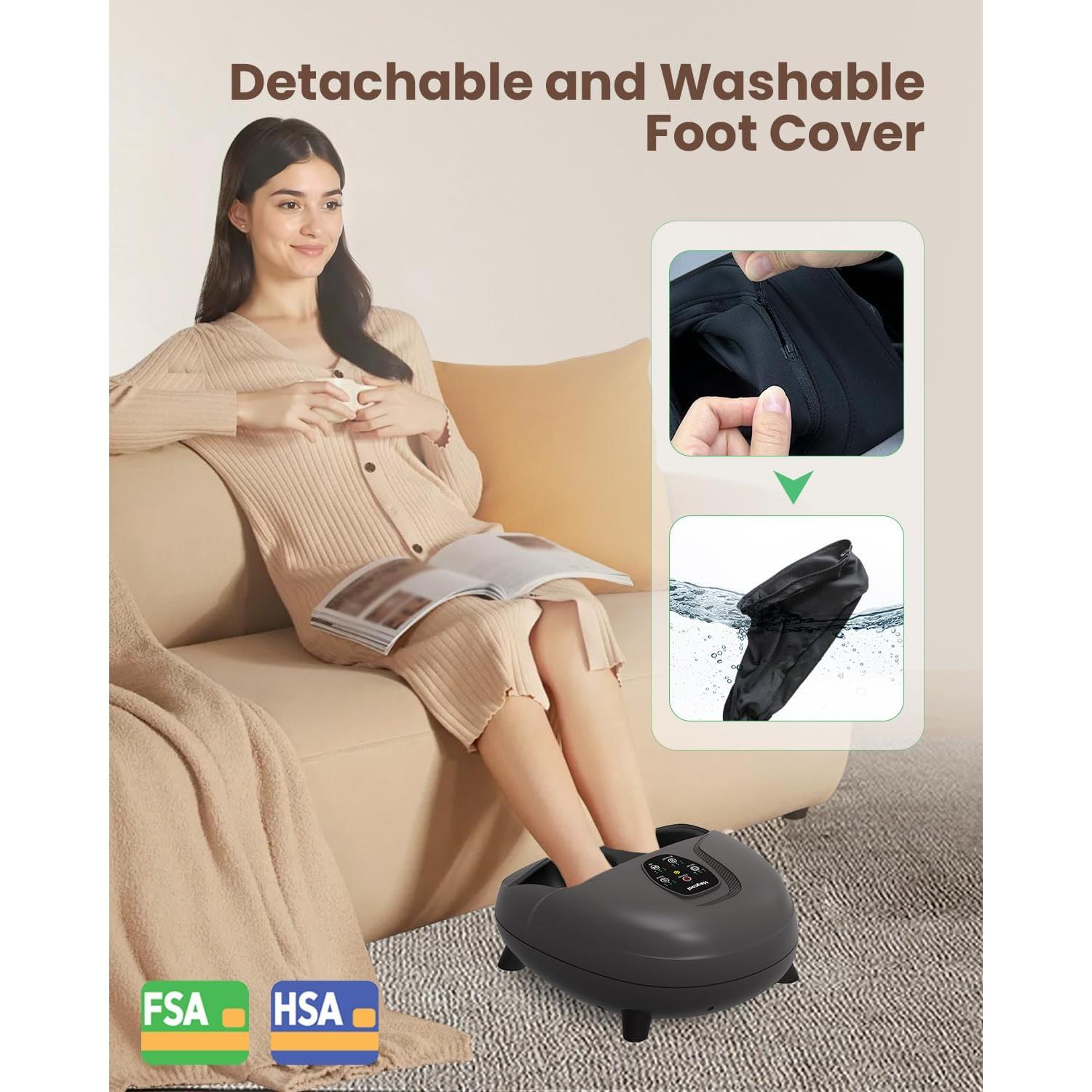 Masajeador de pies Shiatsu Heycool 2025 con calor y compresión