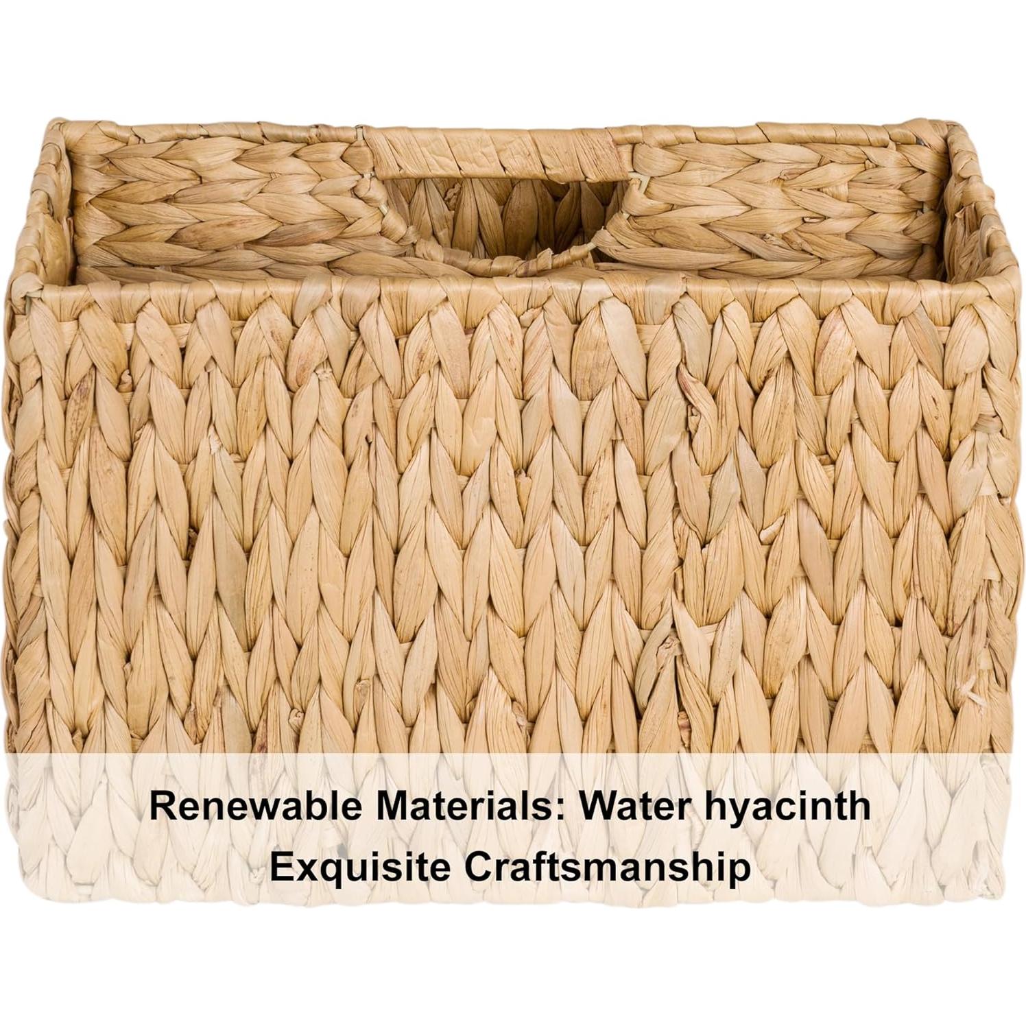 Cesta de Revistas Tejida a Mano StorageWorks 36.2x19.1x29.2cm