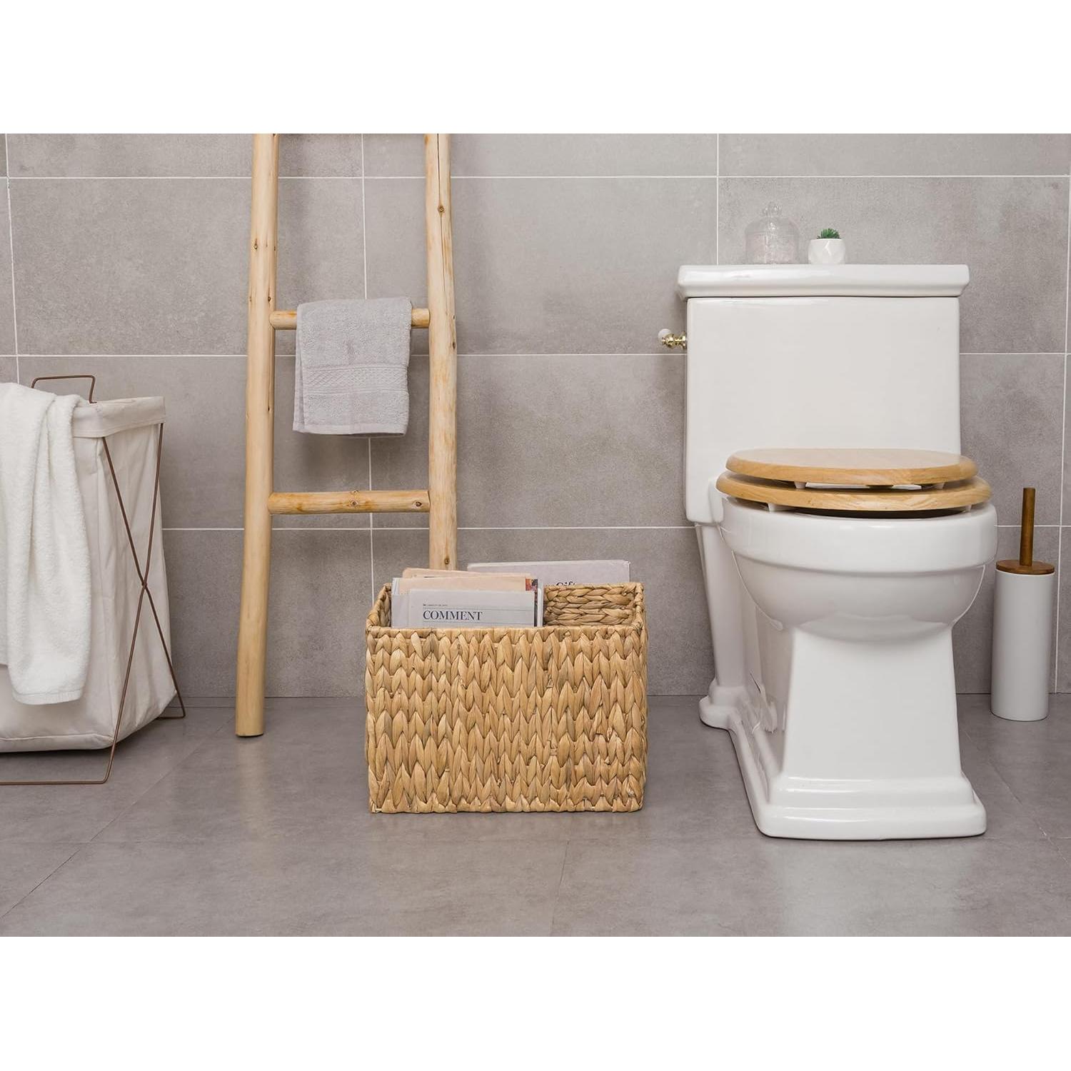 Cesta de Revistas Tejida a Mano StorageWorks 36.2x19.1x29.2cm